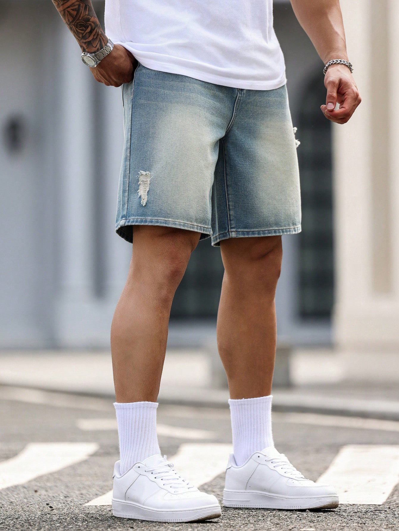 Men Plus Size Denim Shorts