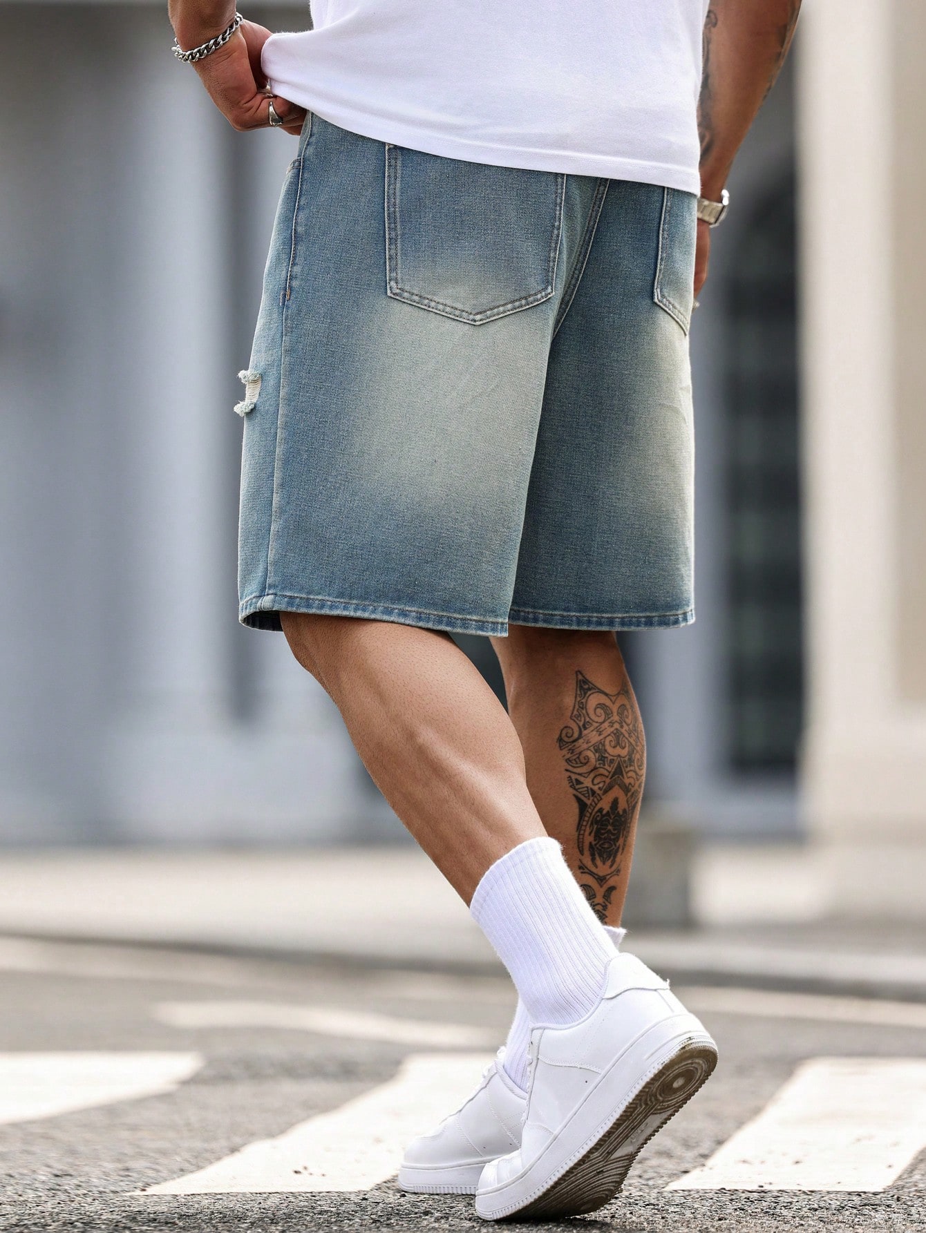 Men Plus Size Denim Shorts