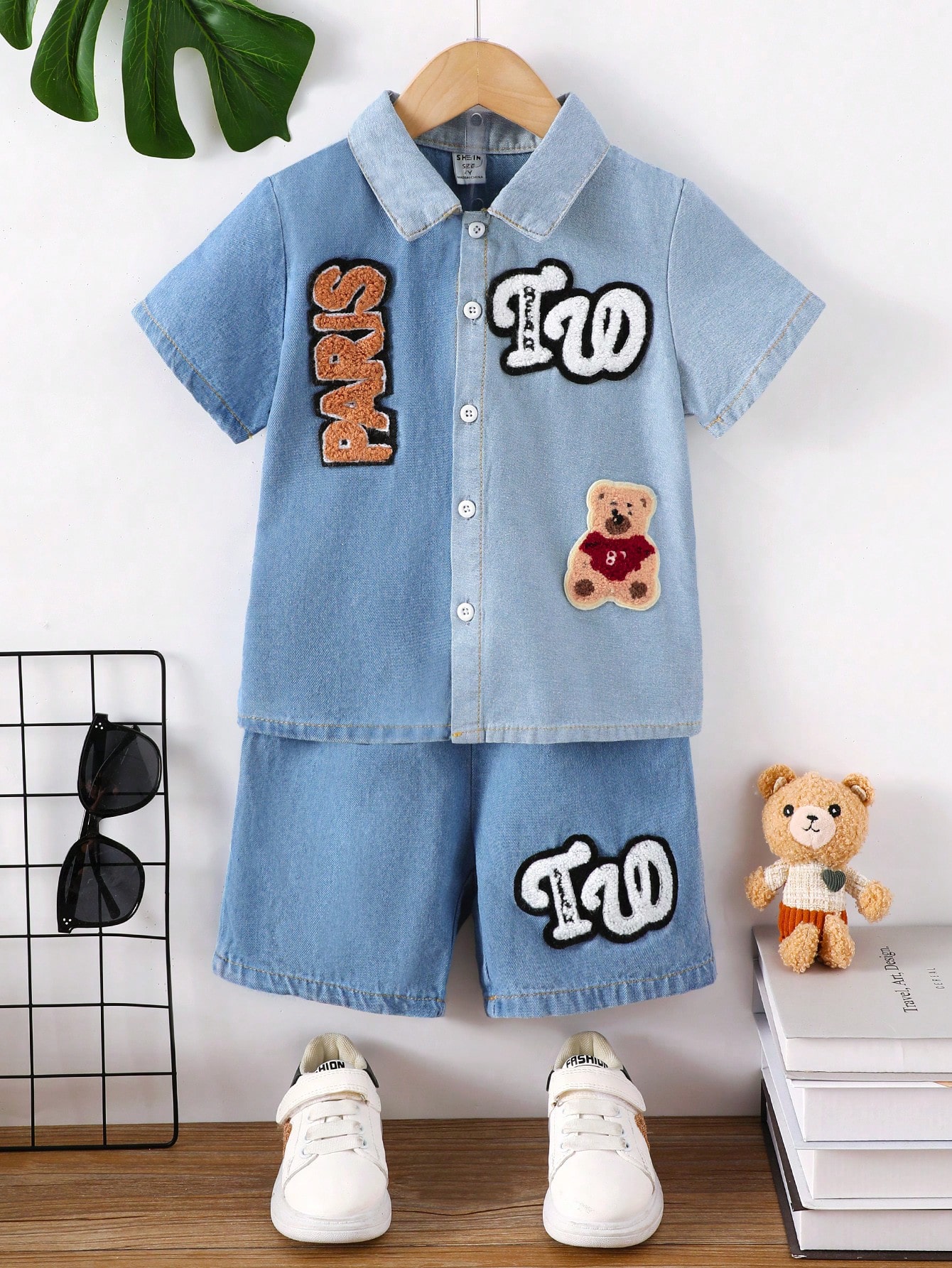 Young Boys Denim Two-piece Outfits