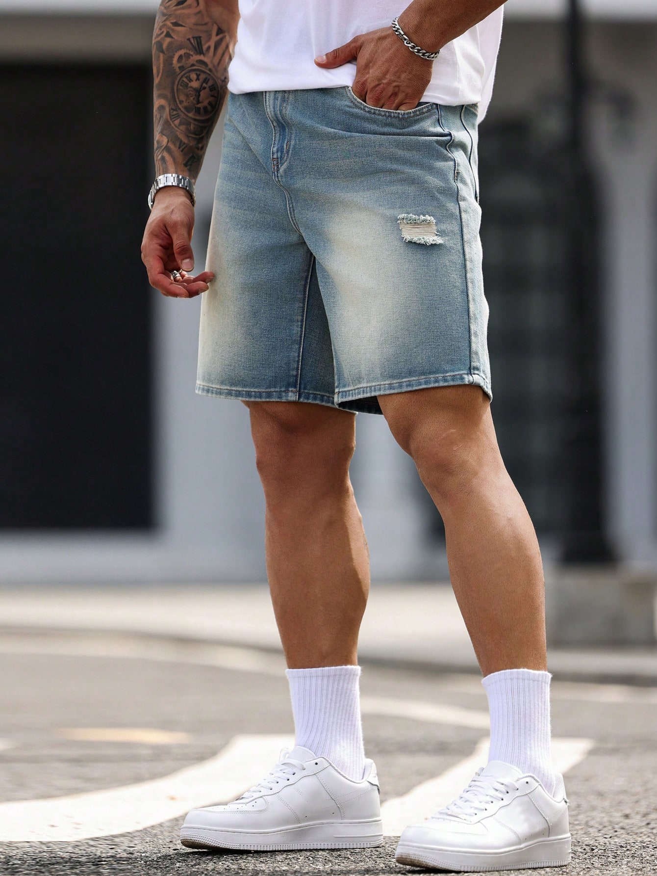 Men Plus Size Denim Shorts