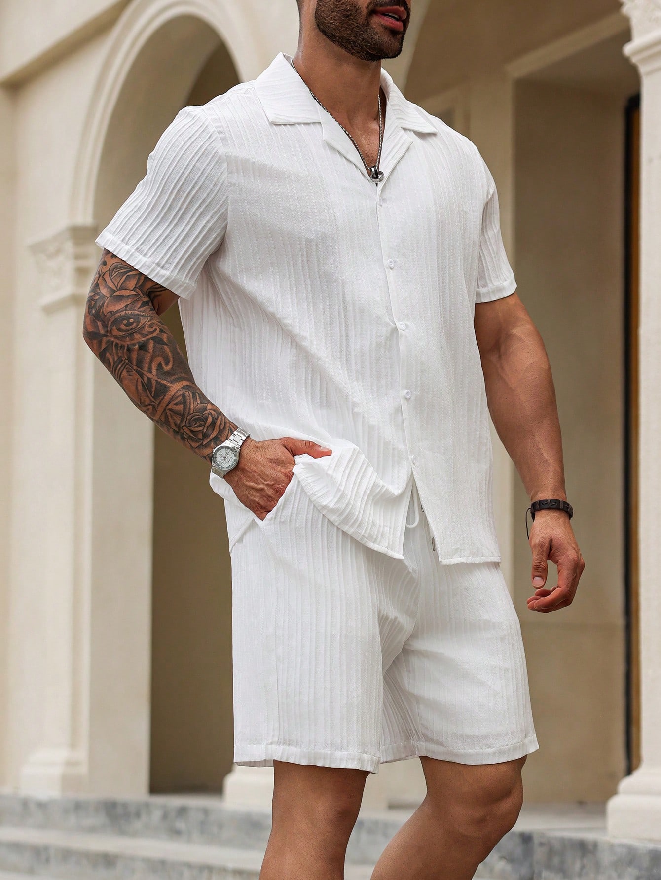 Men Plus Size Shirt Co-ords