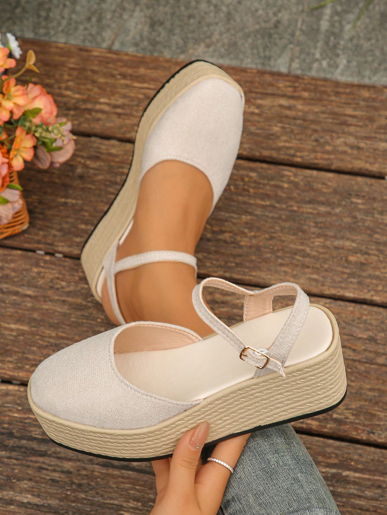 In Beige Women Wedges & Flatform