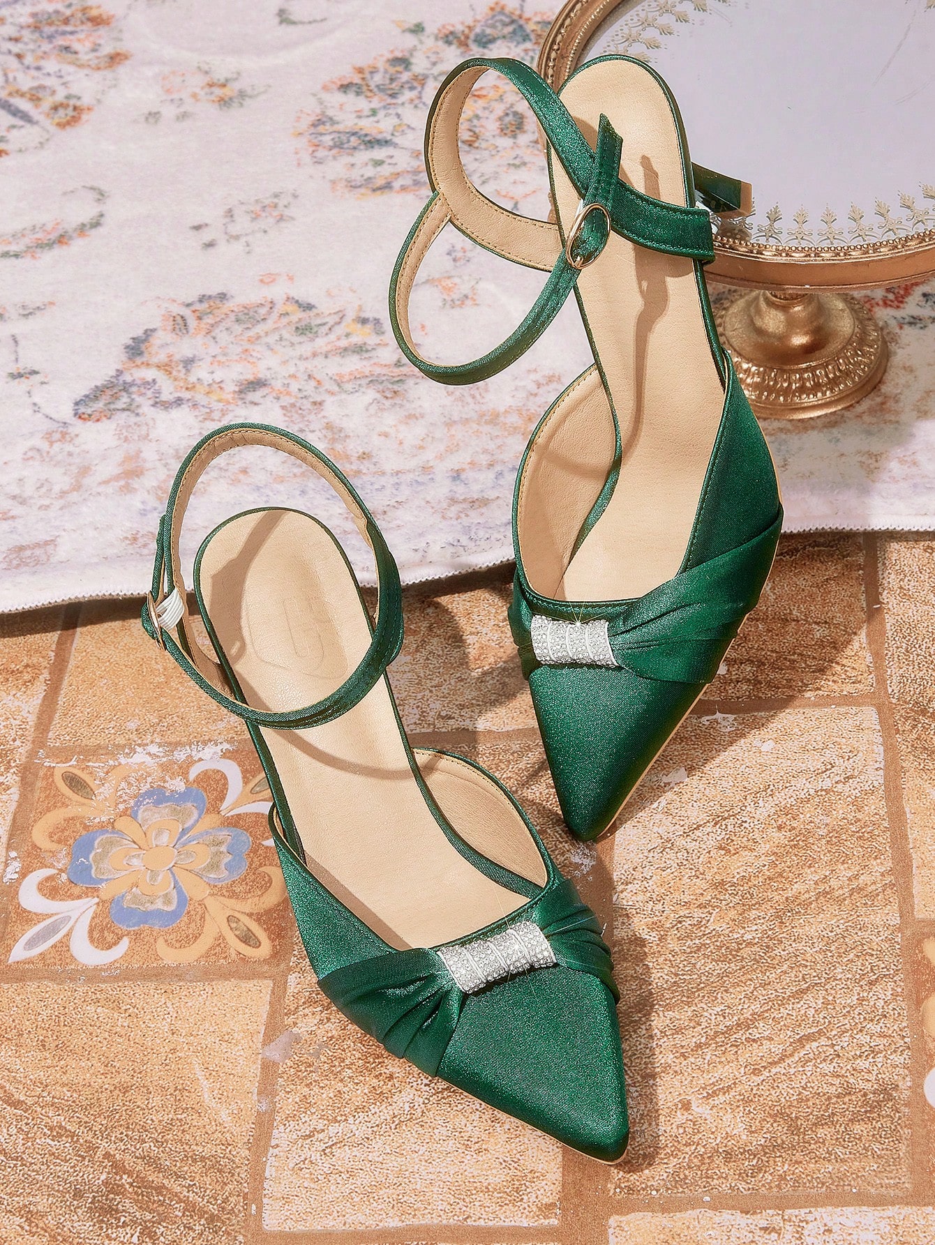 In Dark Green Women Shoes