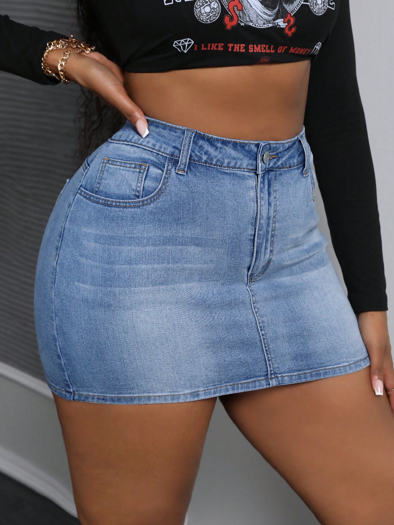 Plus Size Denim Skirts