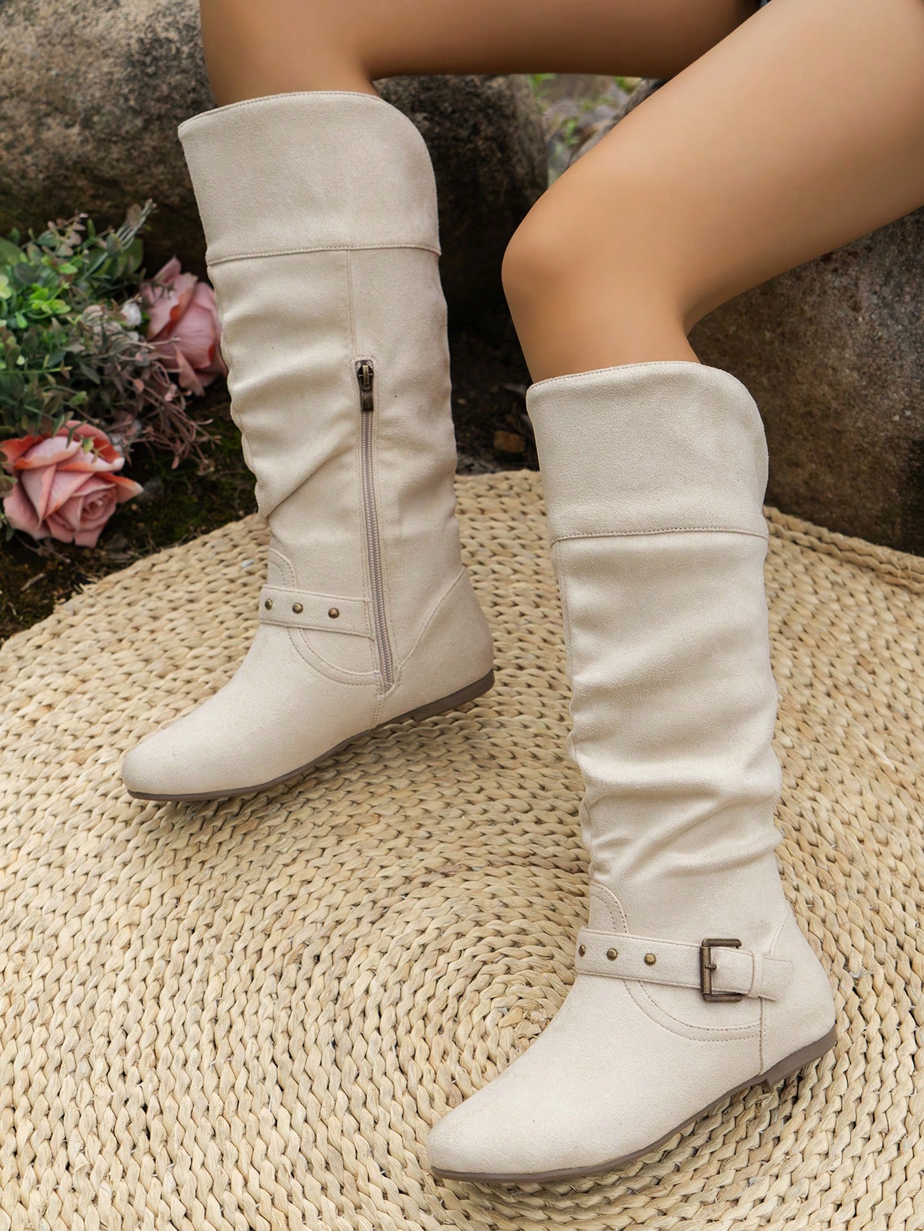 In Beige Women Fashion Boots