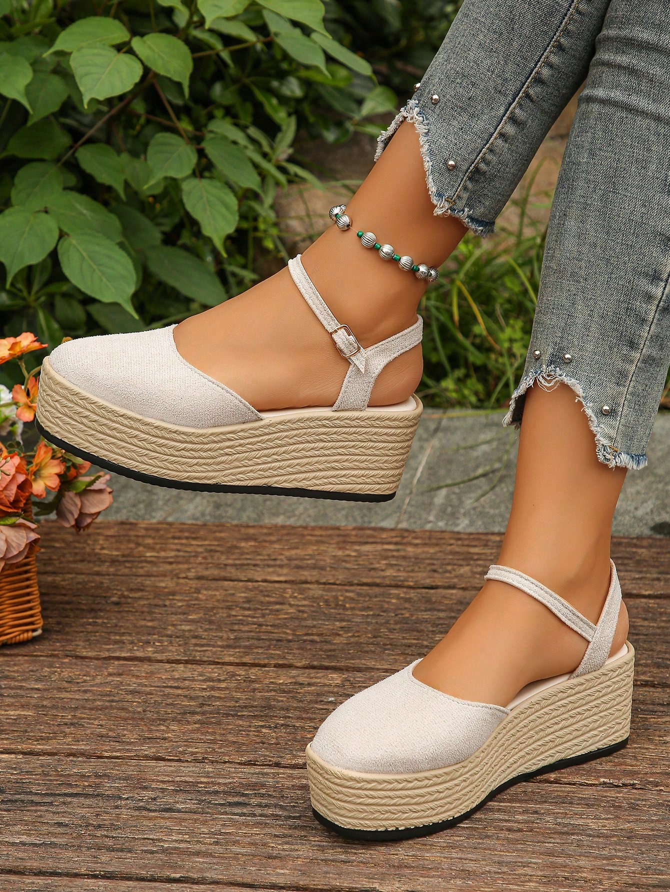 In Beige Women Wedges & Flatform