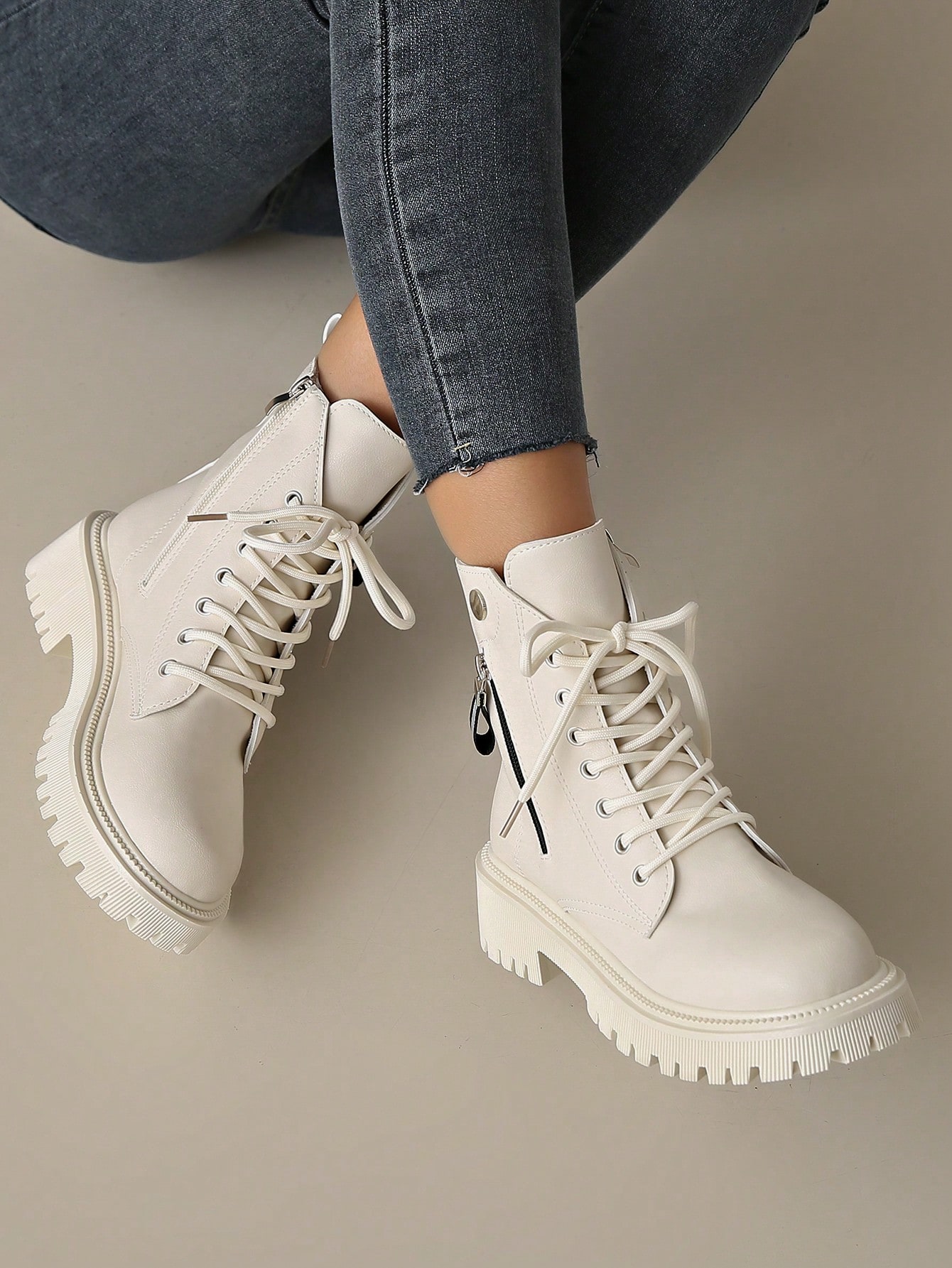 In Beige Women Fashion Boots