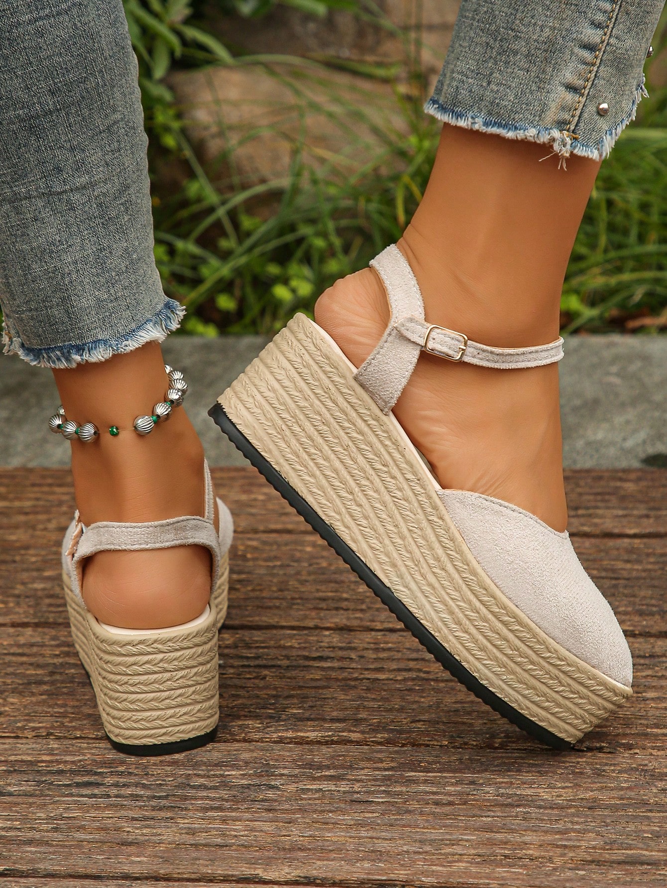 In Beige Women Wedges & Flatform