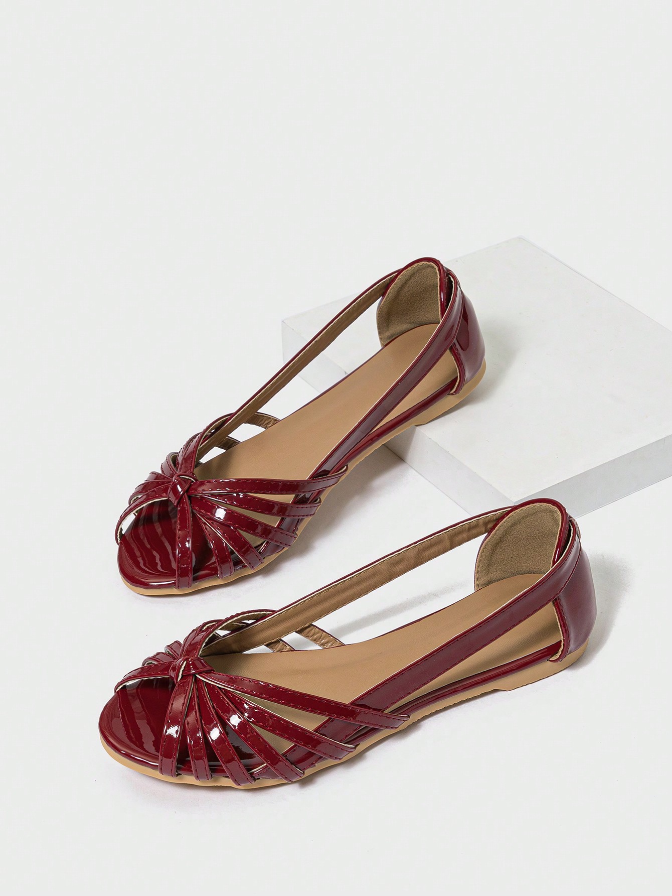 In Burgundy Women Flats