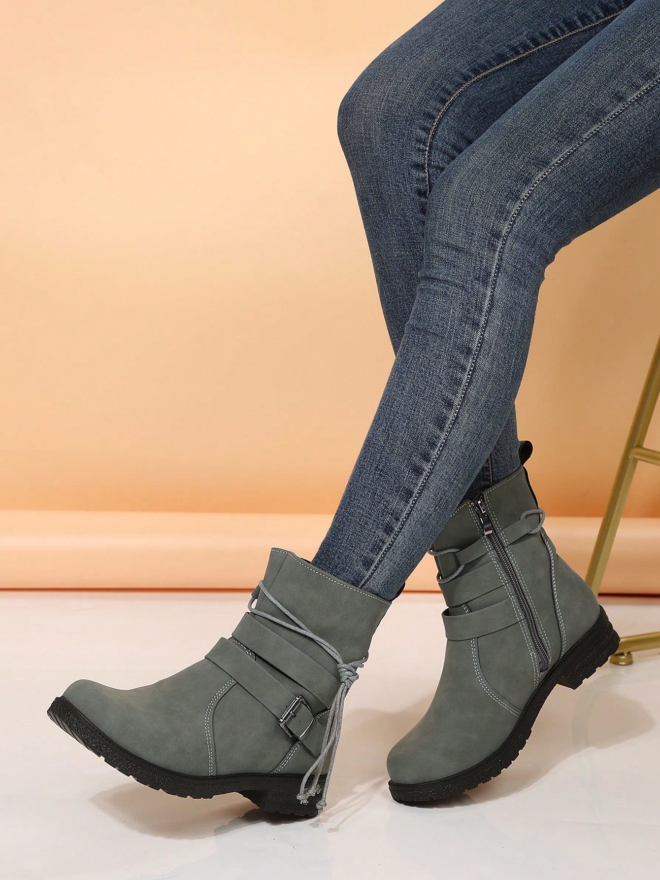 In Grey Women Fashion Boots