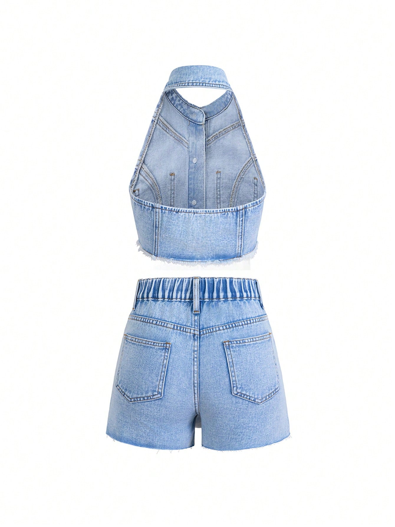 Tween Girls Denim Two-piece Outfits