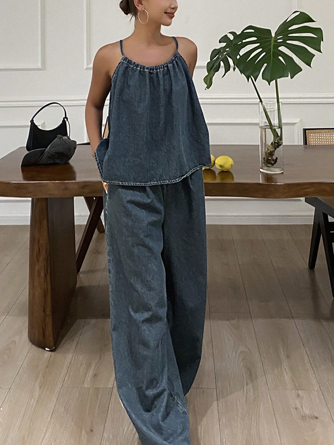 Women Denim Two-piece Outfits