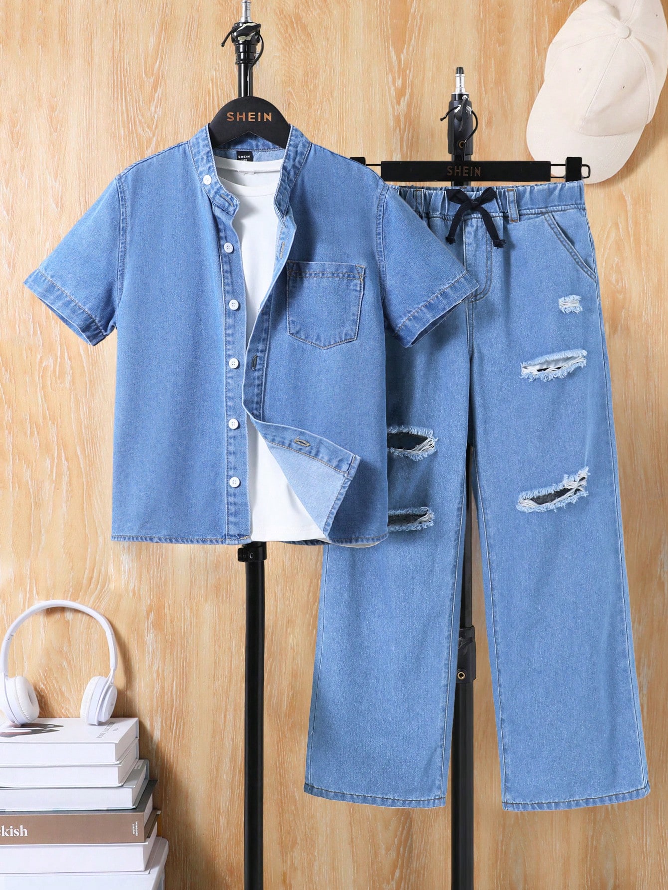 Tween Boys Denim Two-piece Outfits