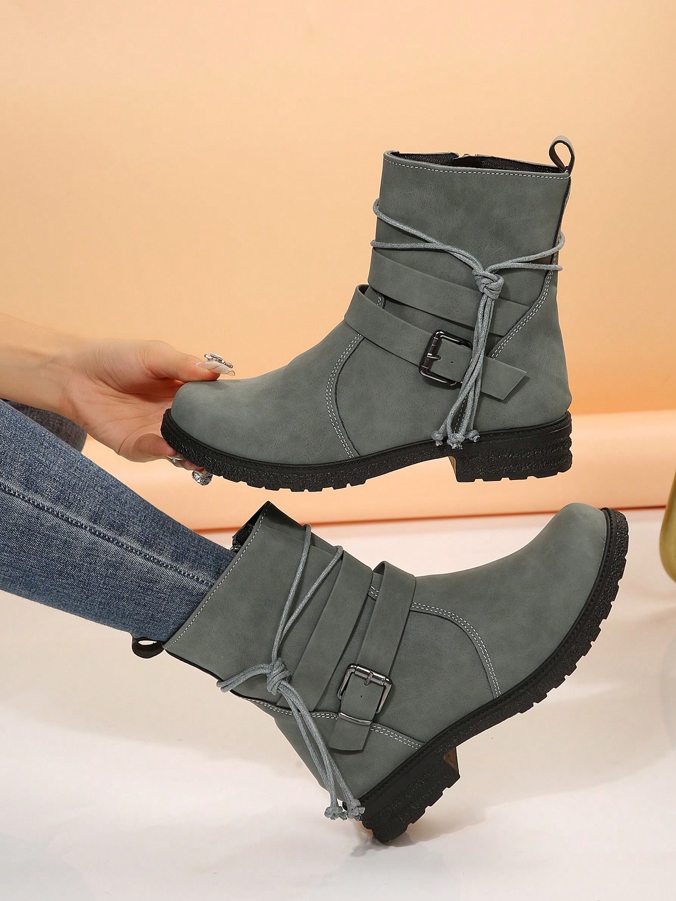 In Grey Women Fashion Boots