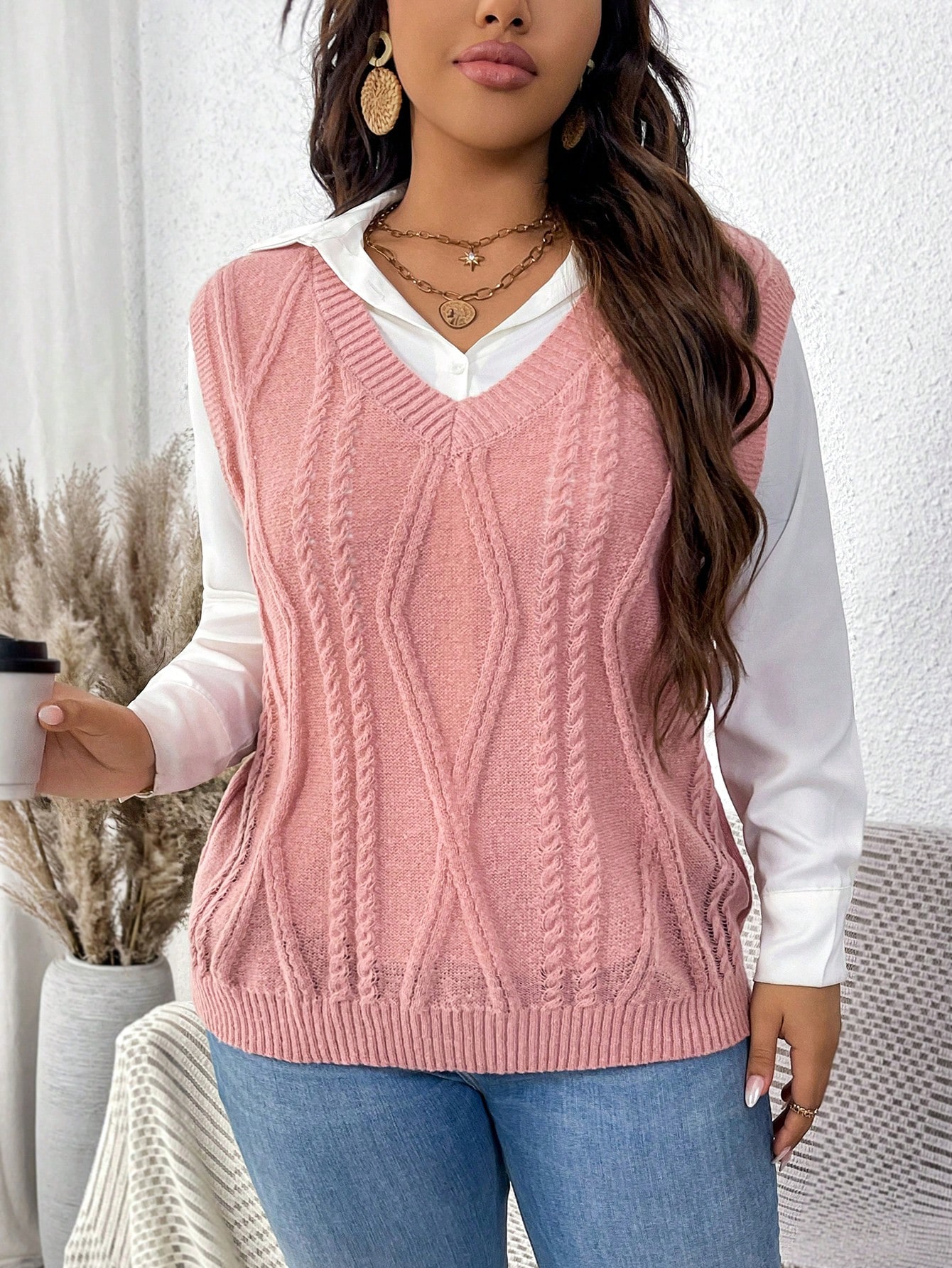 In Casual Plus Size Sweater Vests