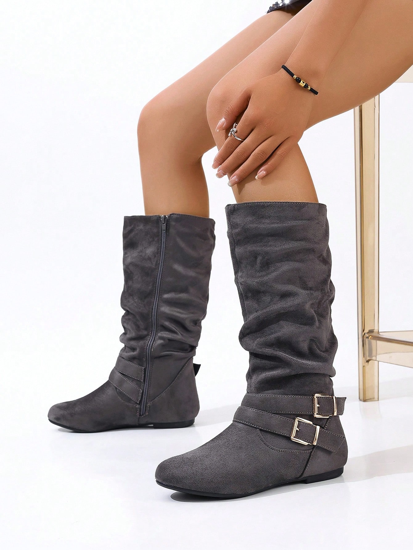 In Grey Women Fashion Boots