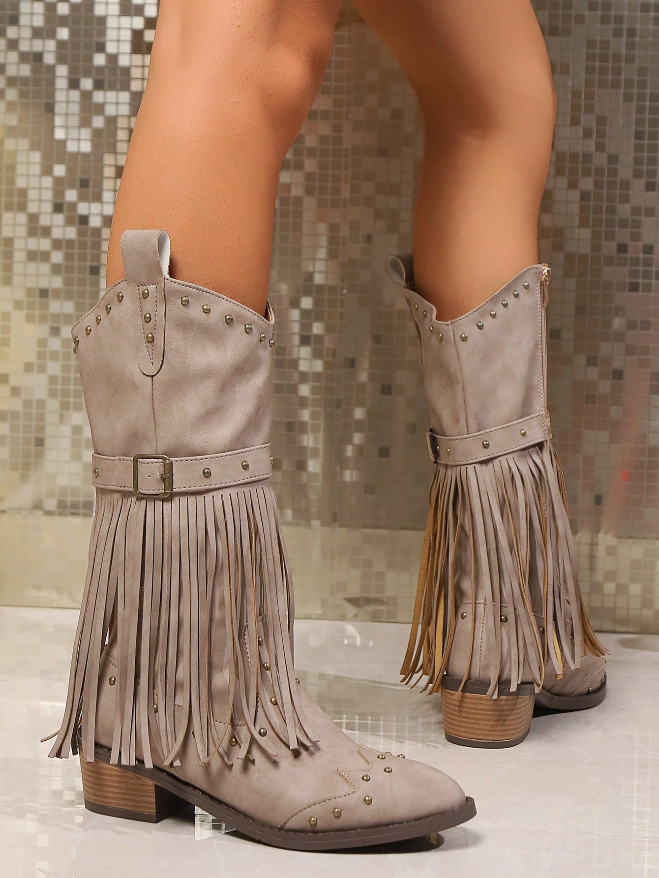 In Khaki Women Fashion Boots