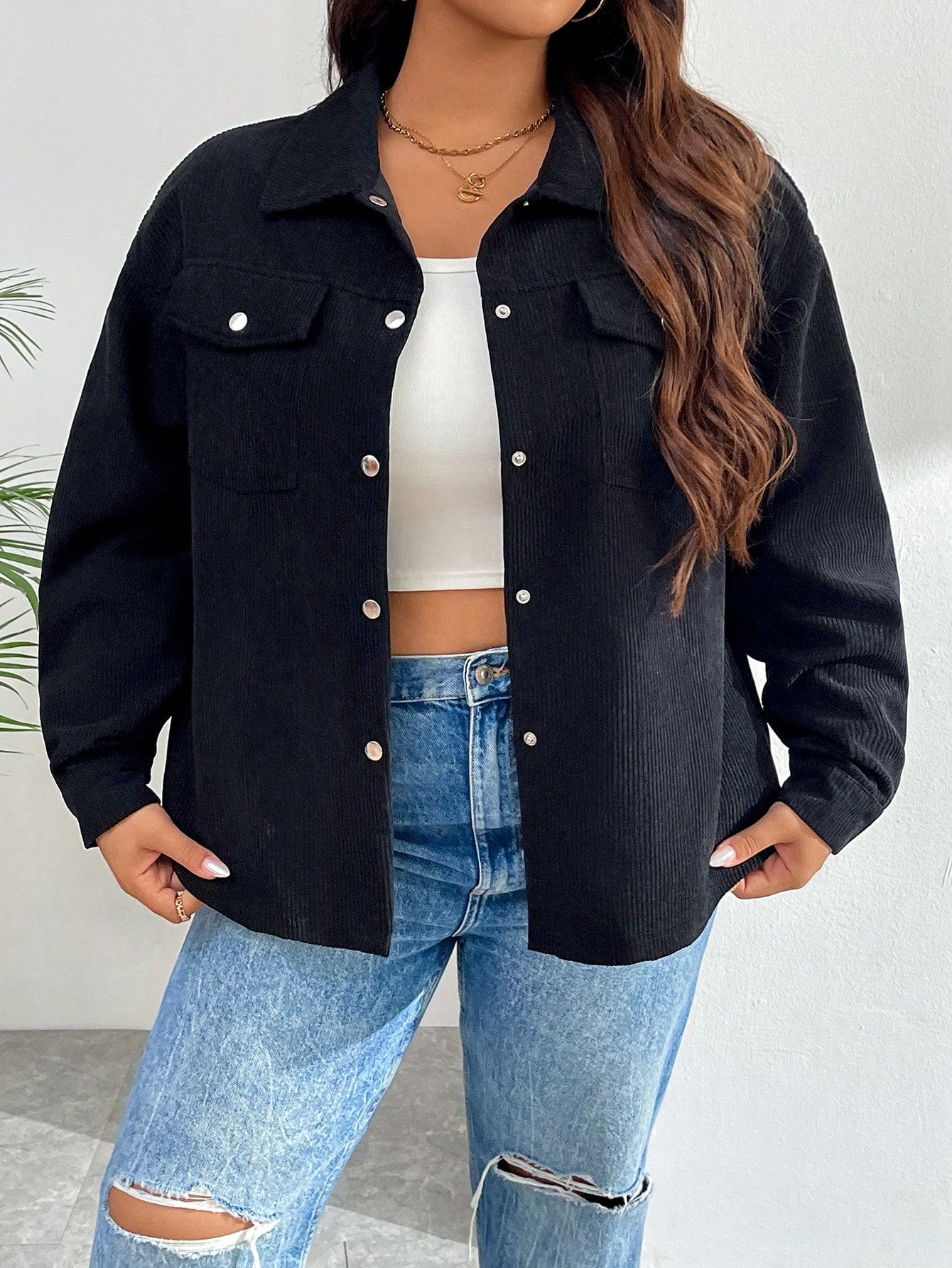 In Black Plus Size Jackets