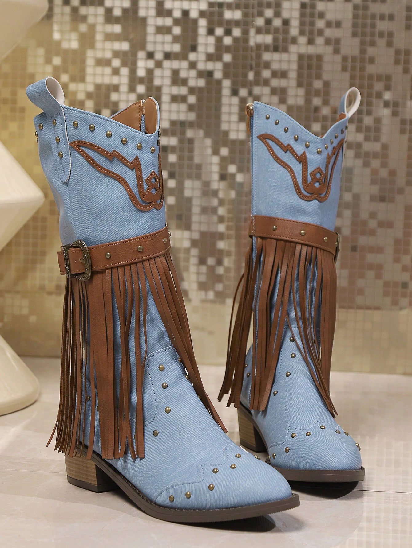 In Blue Women Mid-Calf Boots