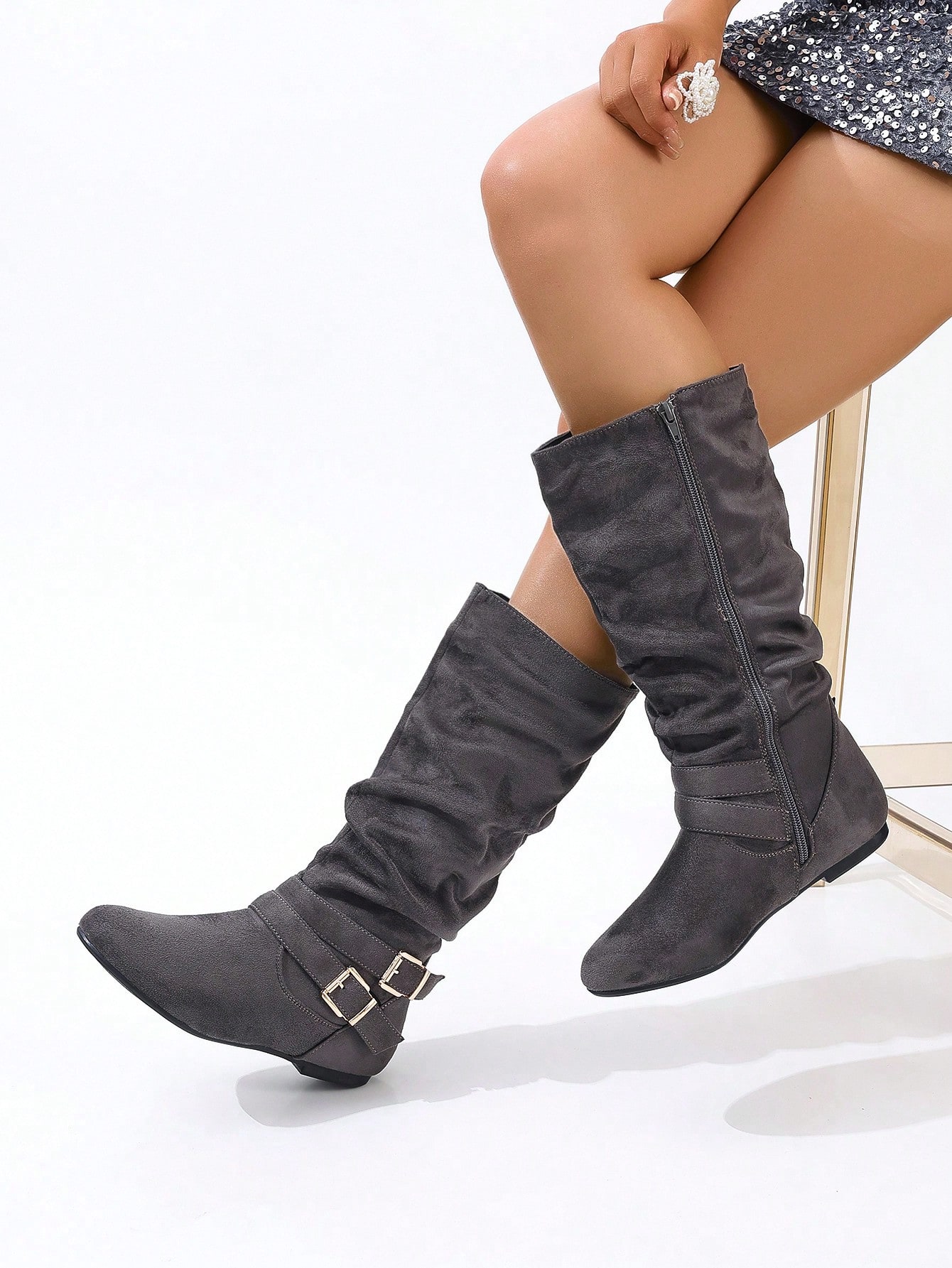 In Grey Women Fashion Boots