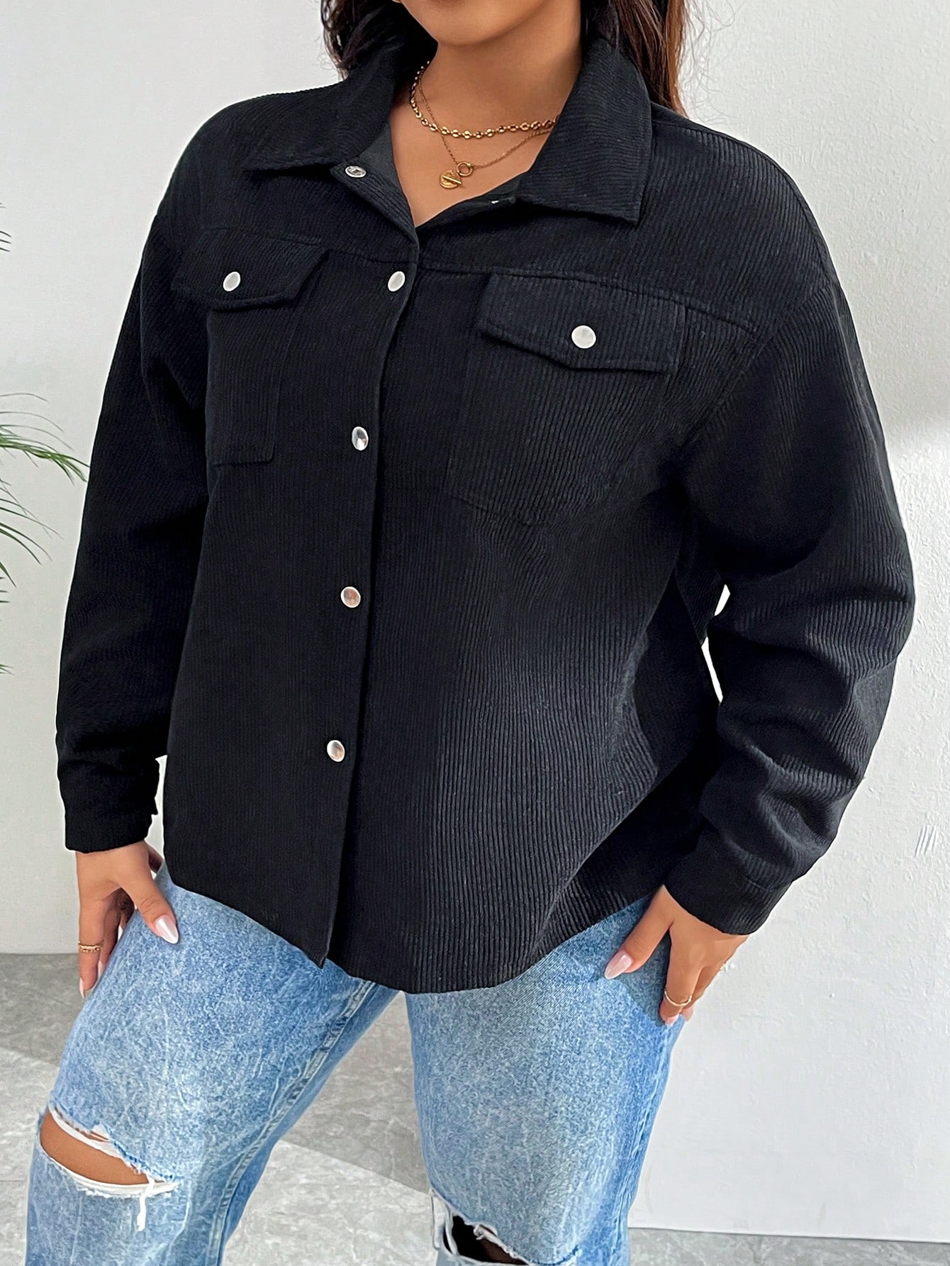 In Black Plus Size Jackets