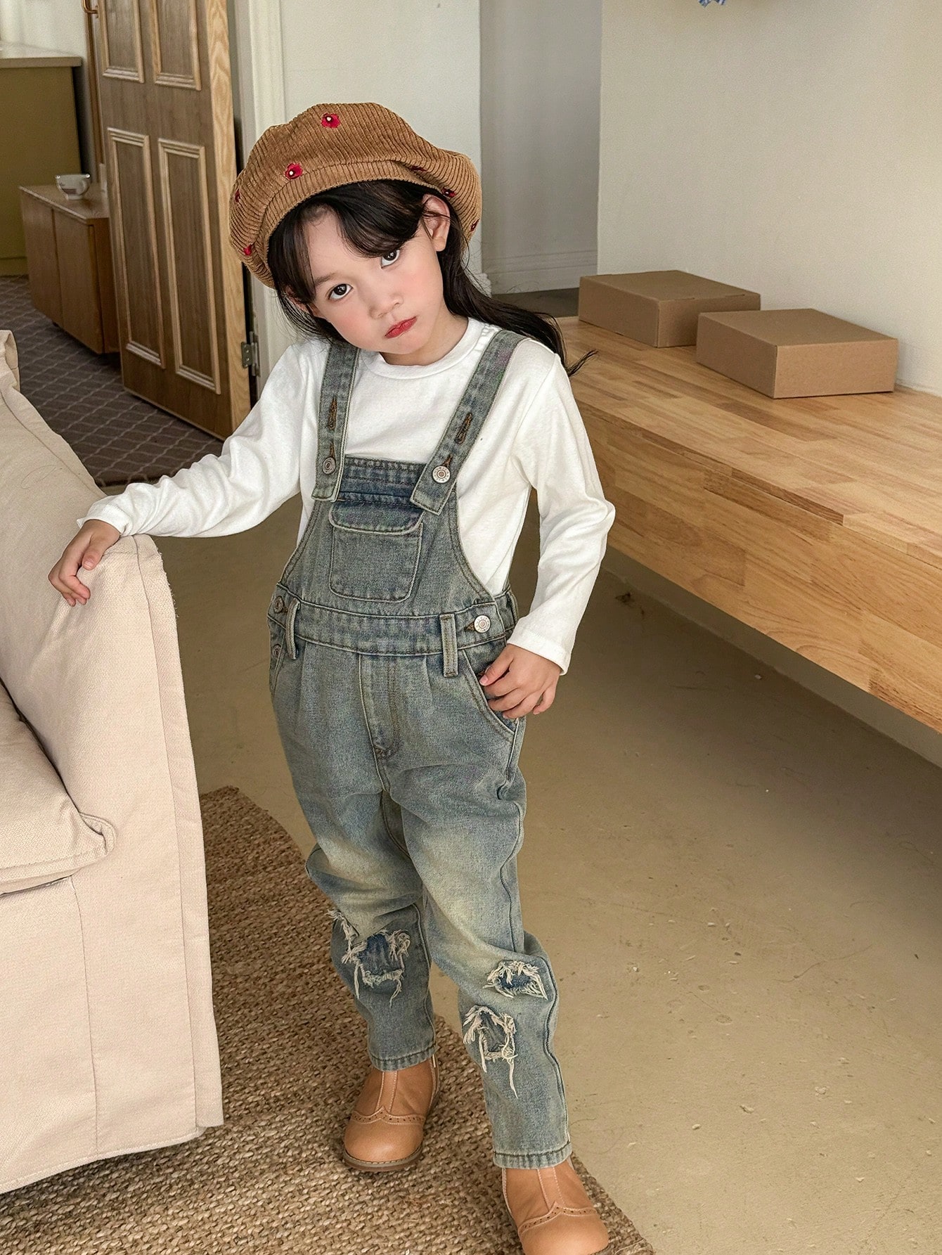 Young Girls Denim Overalls & Jumpsuits