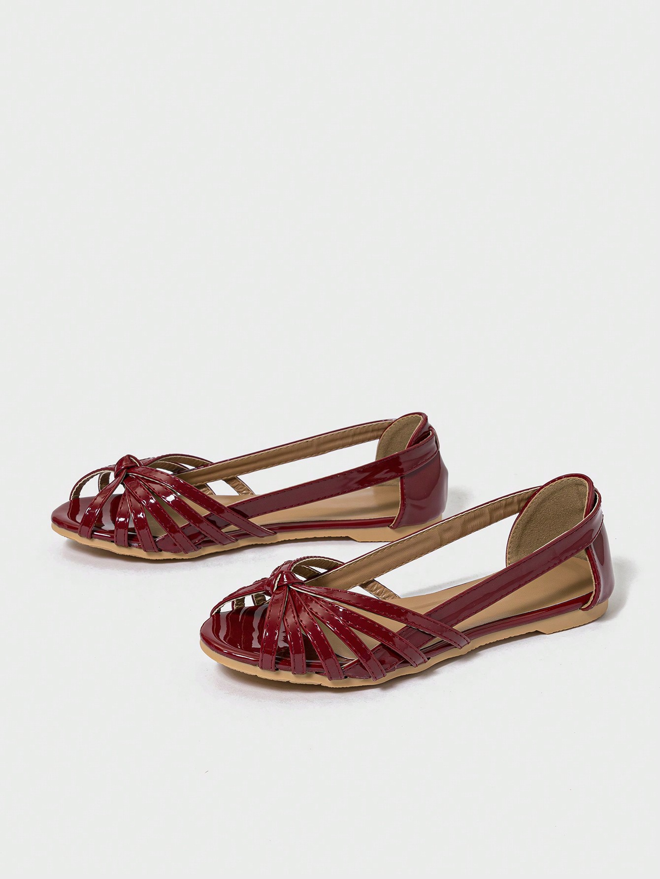 In Burgundy Women Flats