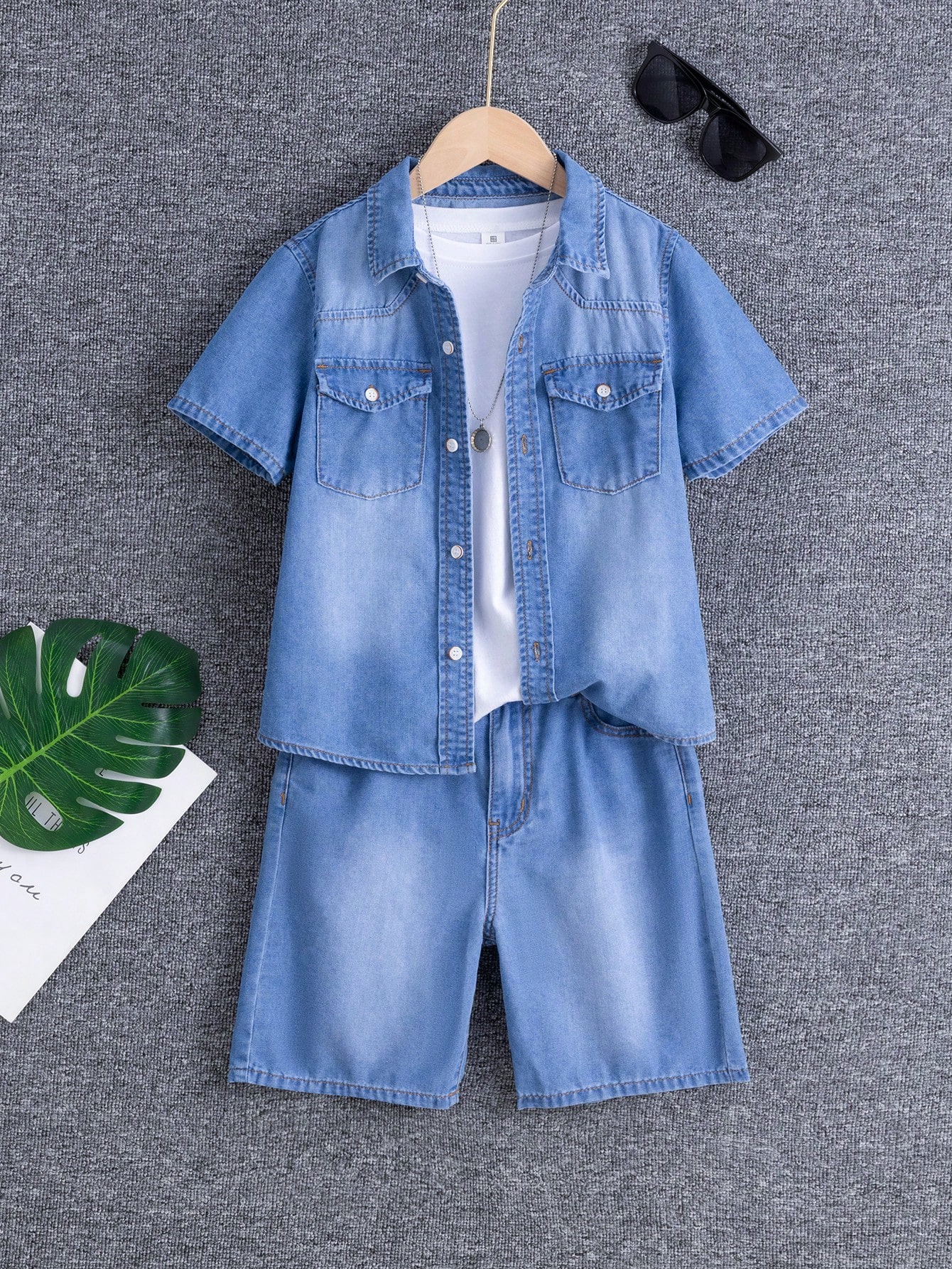 Tween Boys Denim Two-piece Outfits