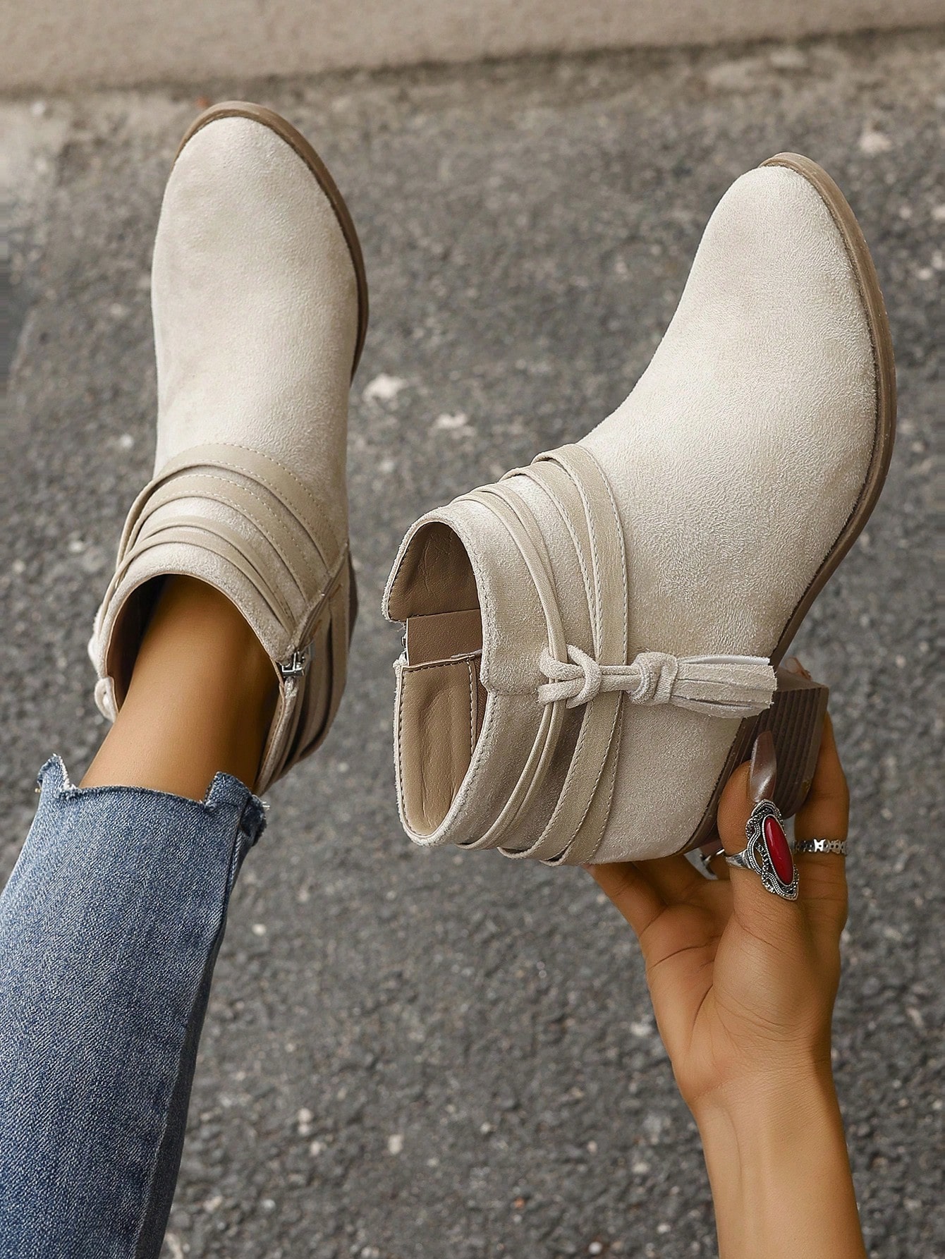 In Beige Women Fashion Boots