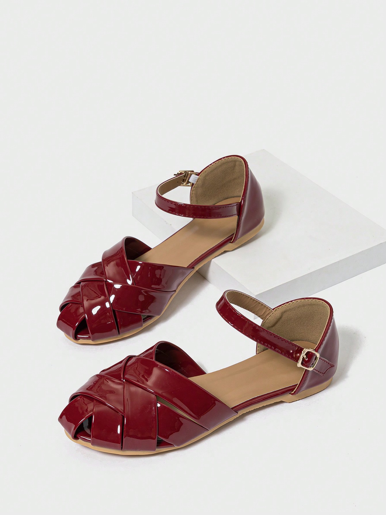 In Burgundy Women Flats