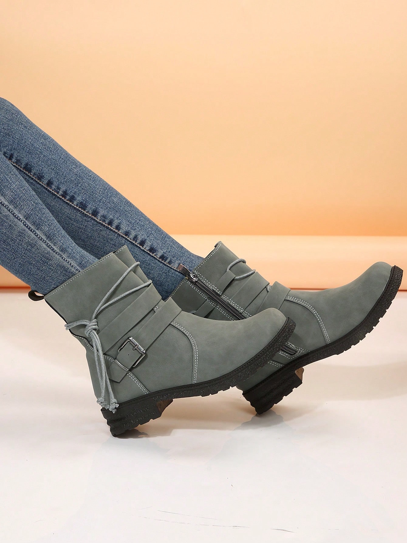 In Grey Women Fashion Boots