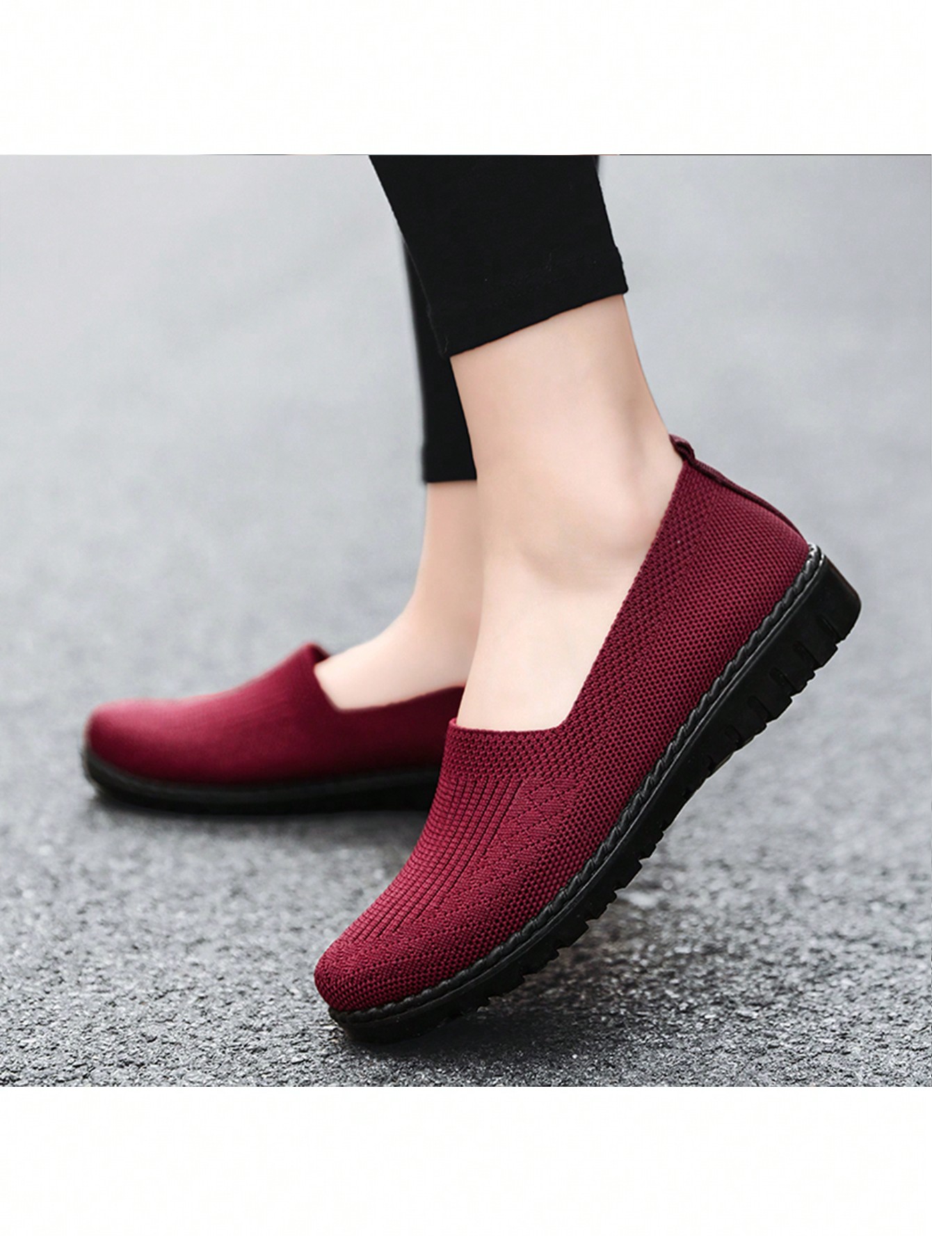 In Burgundy Women Flats