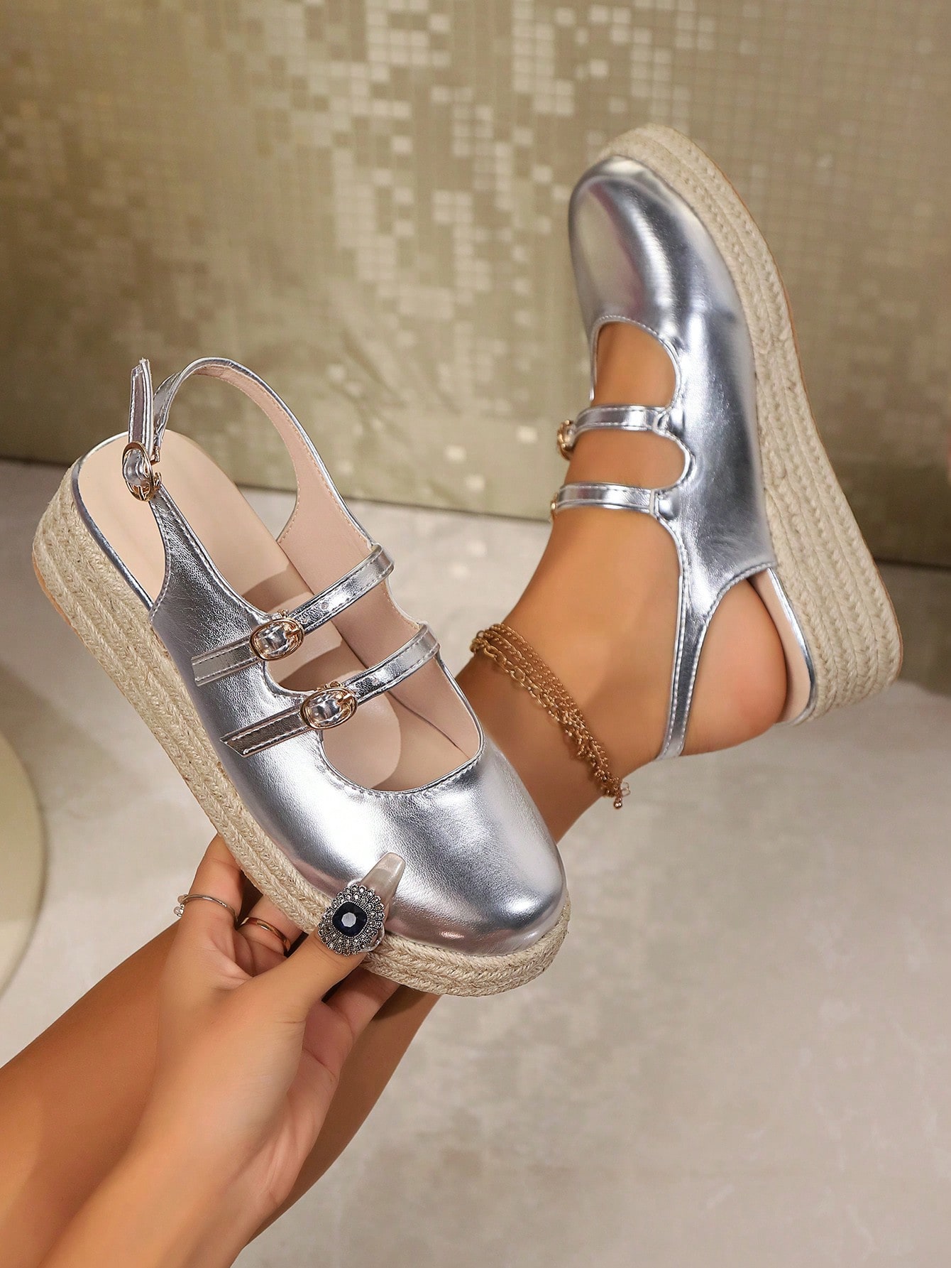 In Silver Women Wedges & Flatform