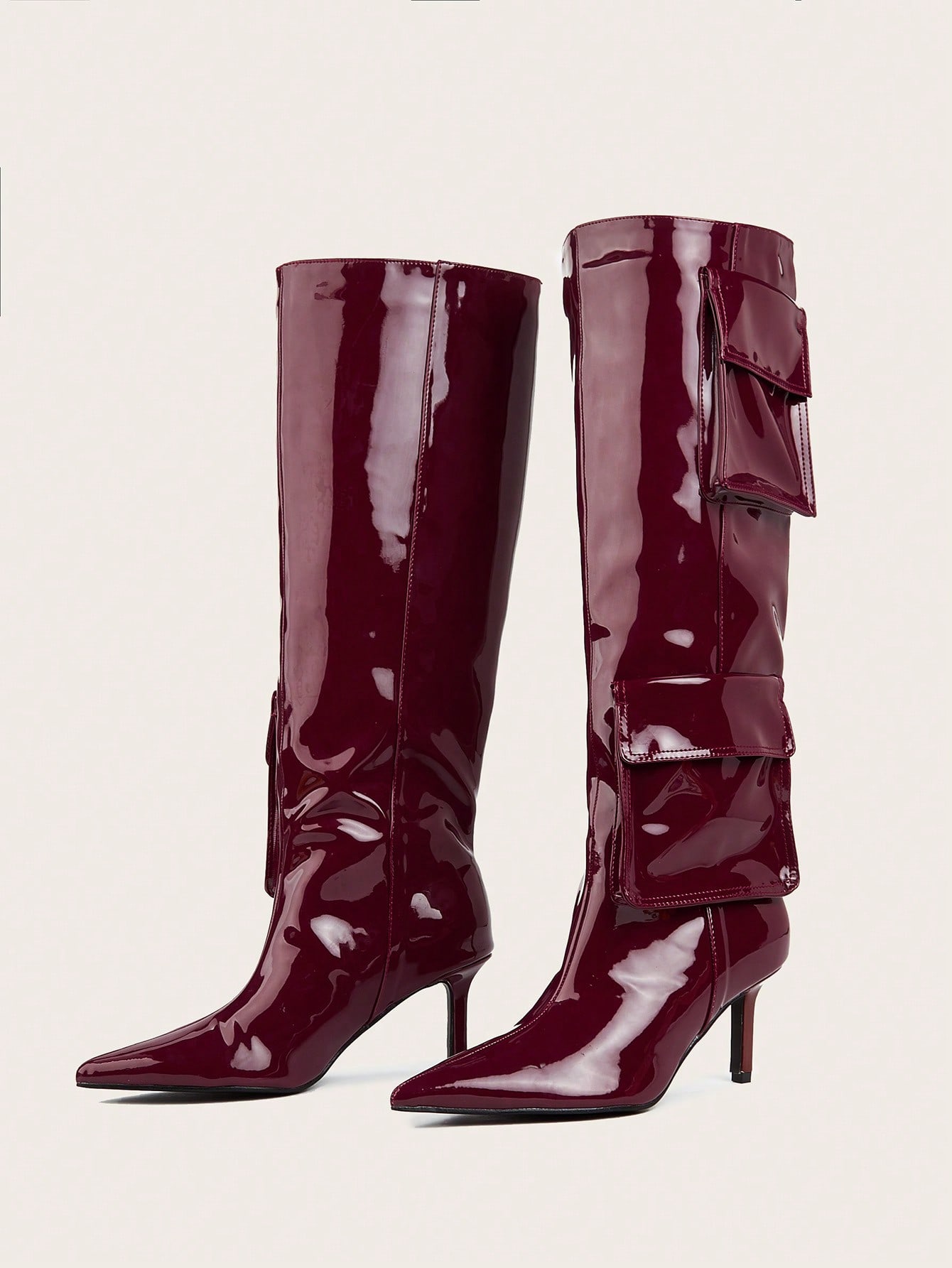 In Burgundy Women Fashion Boots