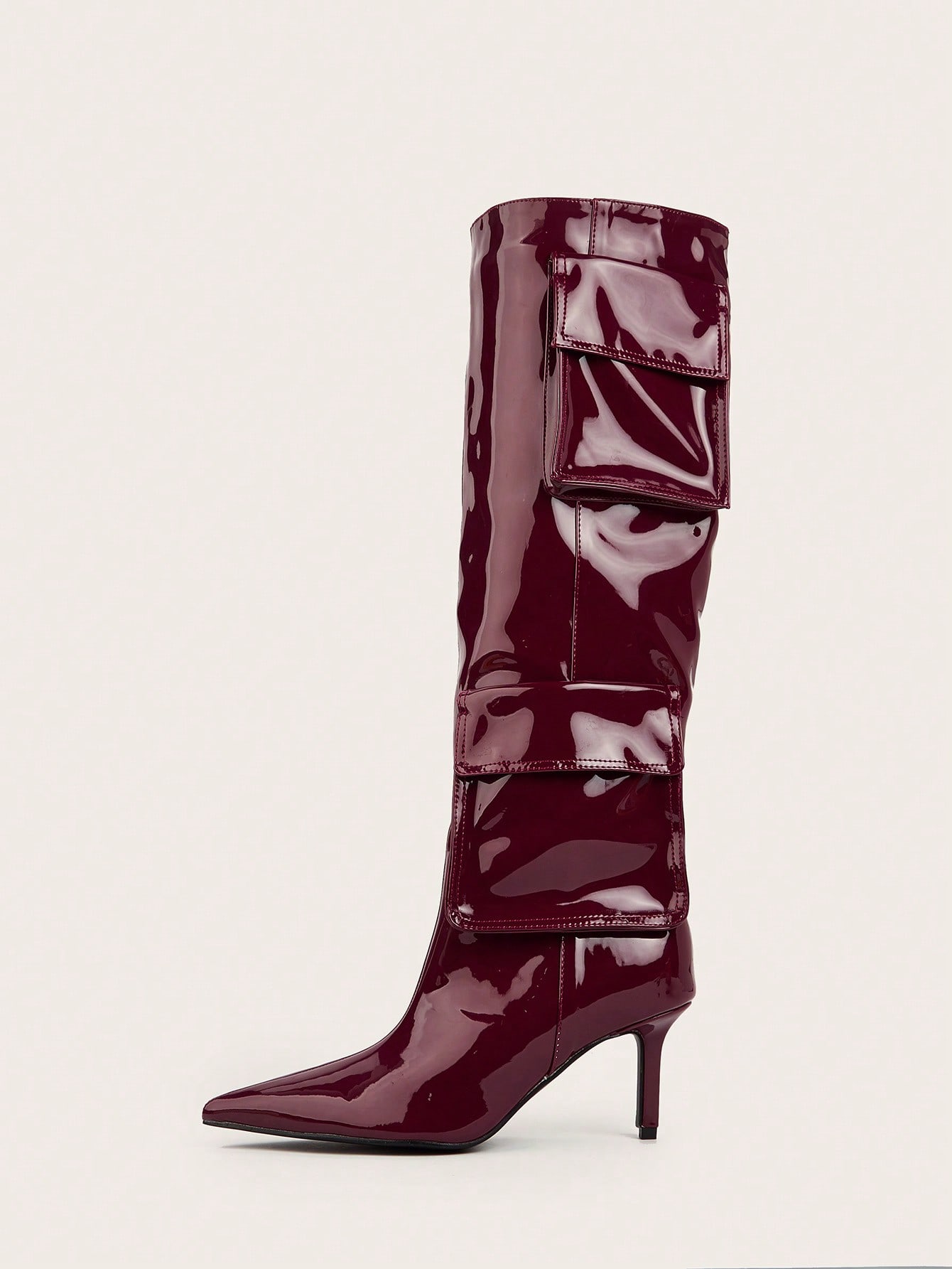 In Burgundy Women Fashion Boots