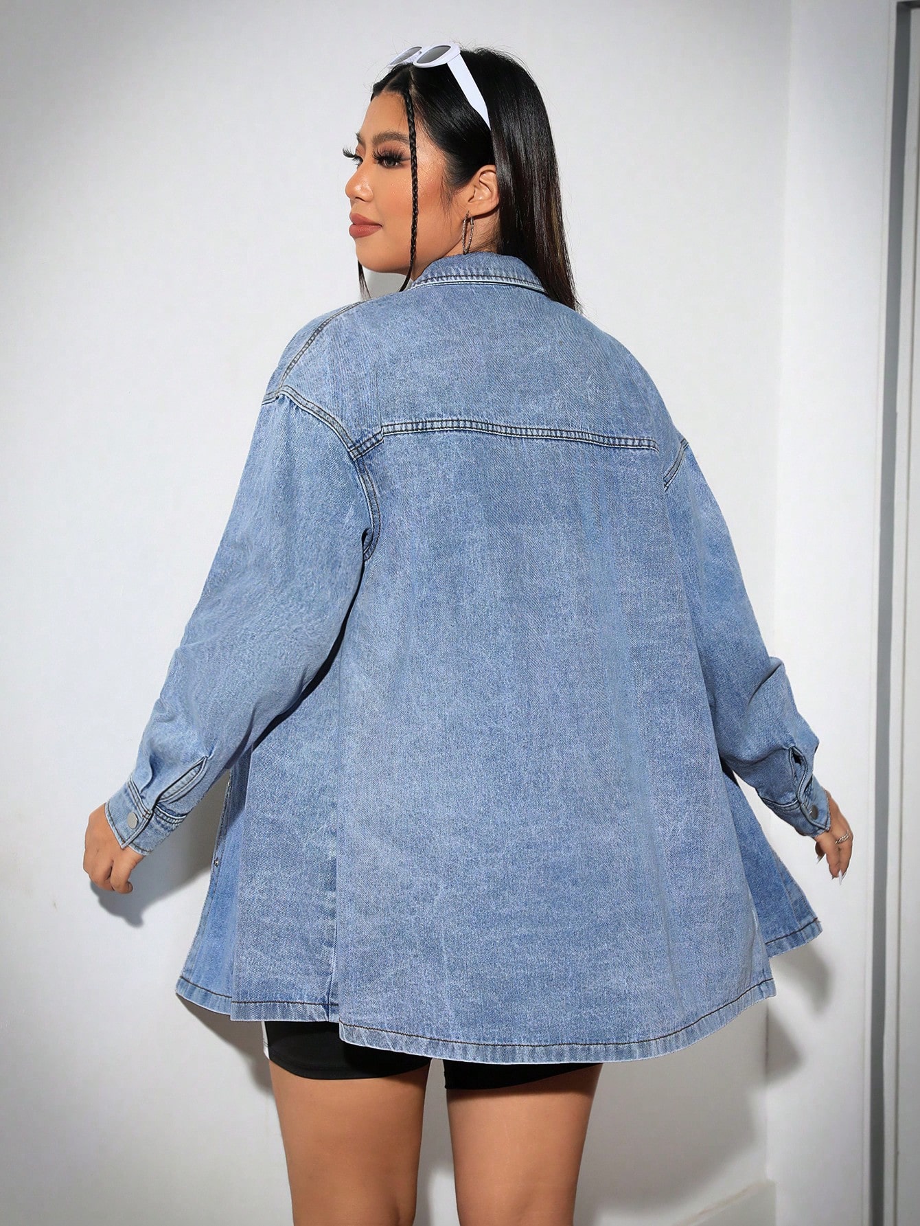 In Blue Plus Size Denim Tops