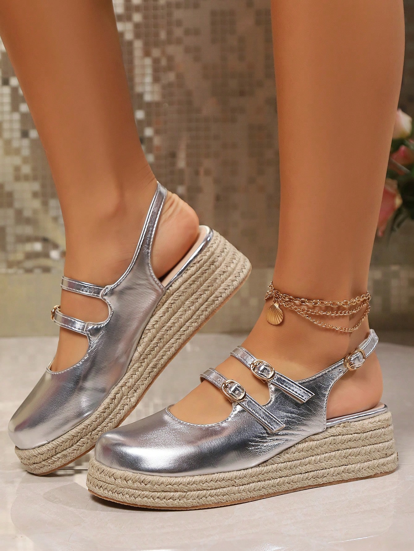 In Silver Women Wedges & Flatform