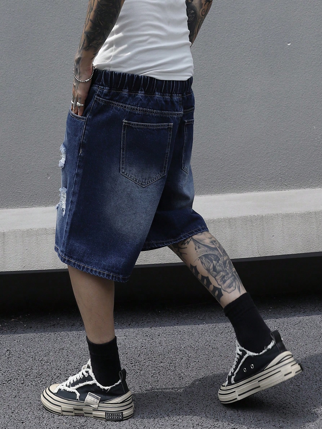 Men Plus Size Denim Shorts