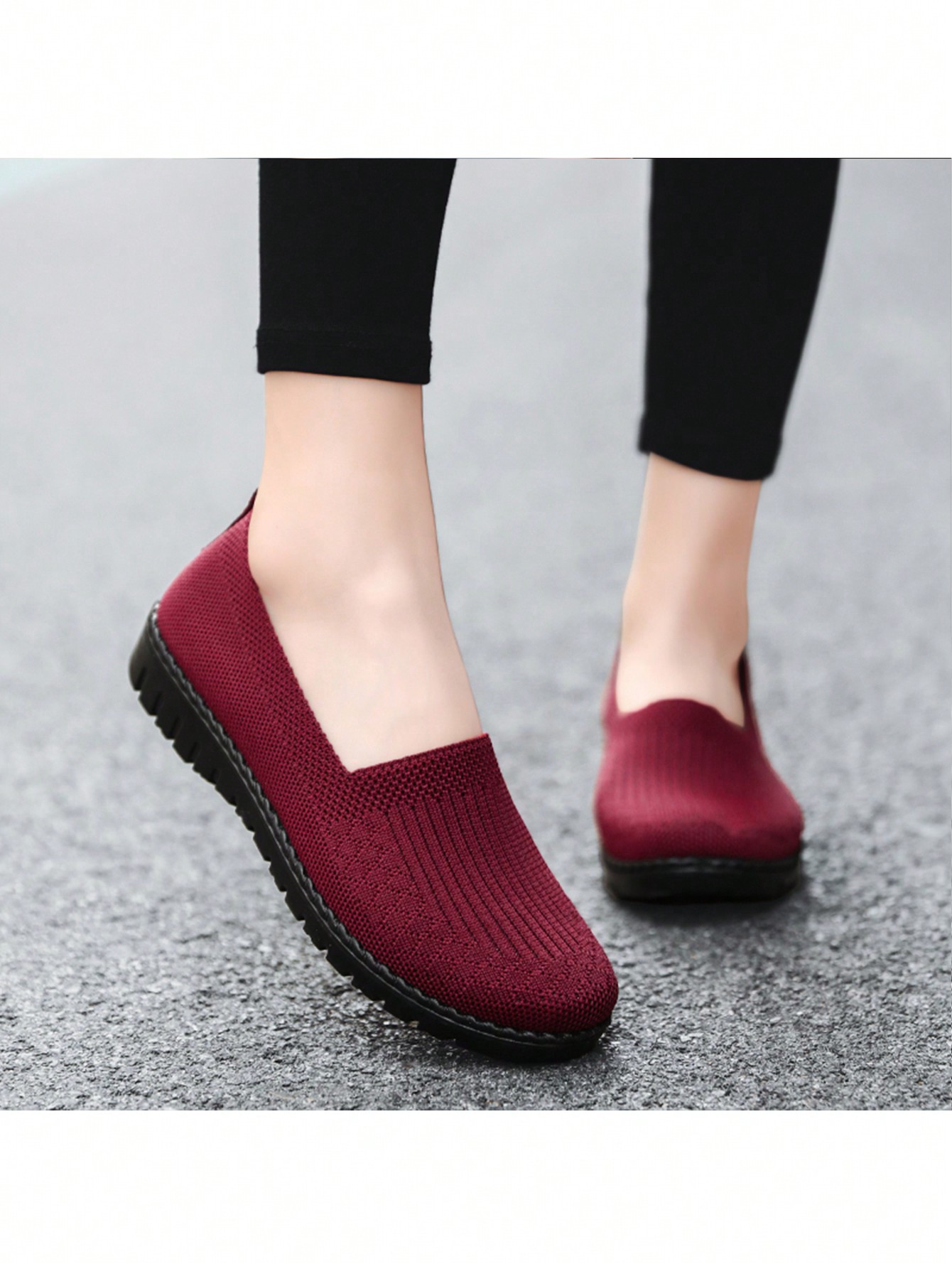 In Burgundy Women Flats