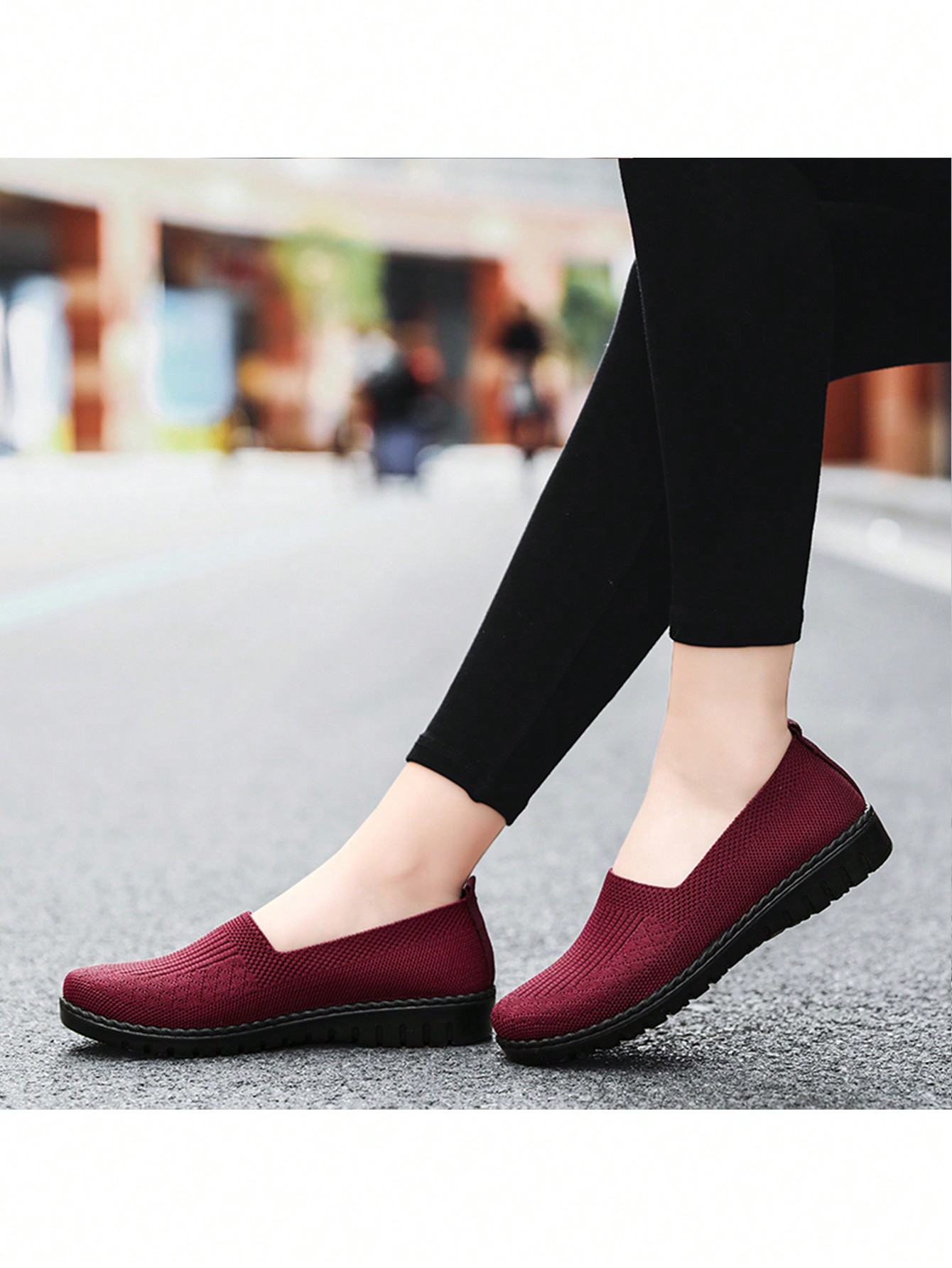 In Burgundy Women Flats