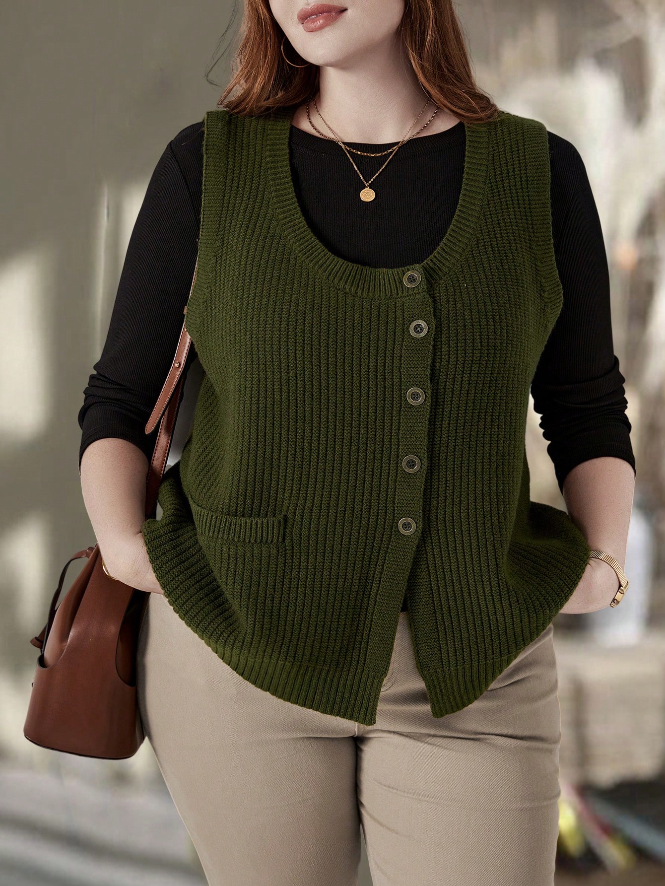 In Casual Plus Size Sweater Vests