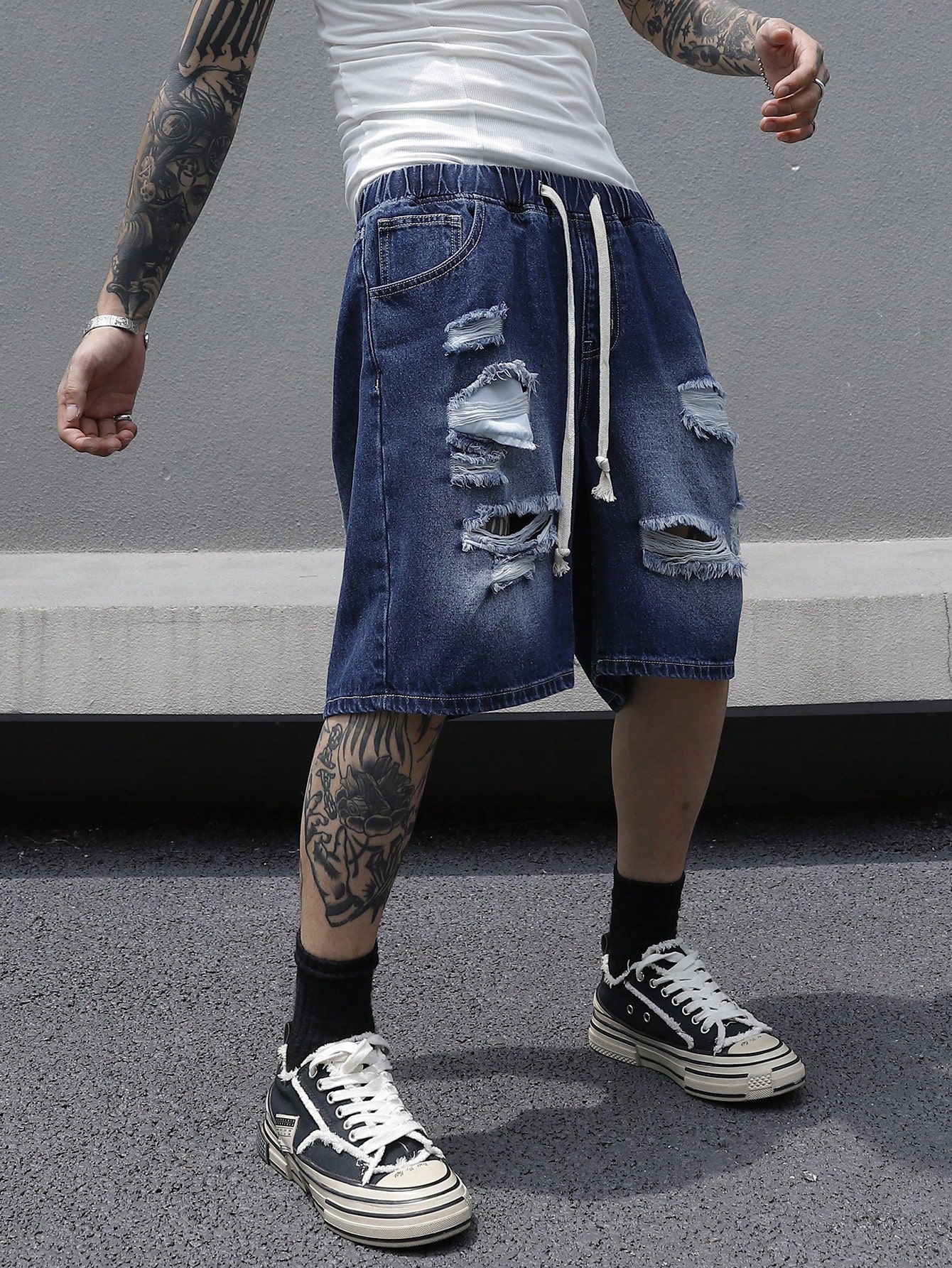 Men Plus Size Denim Shorts