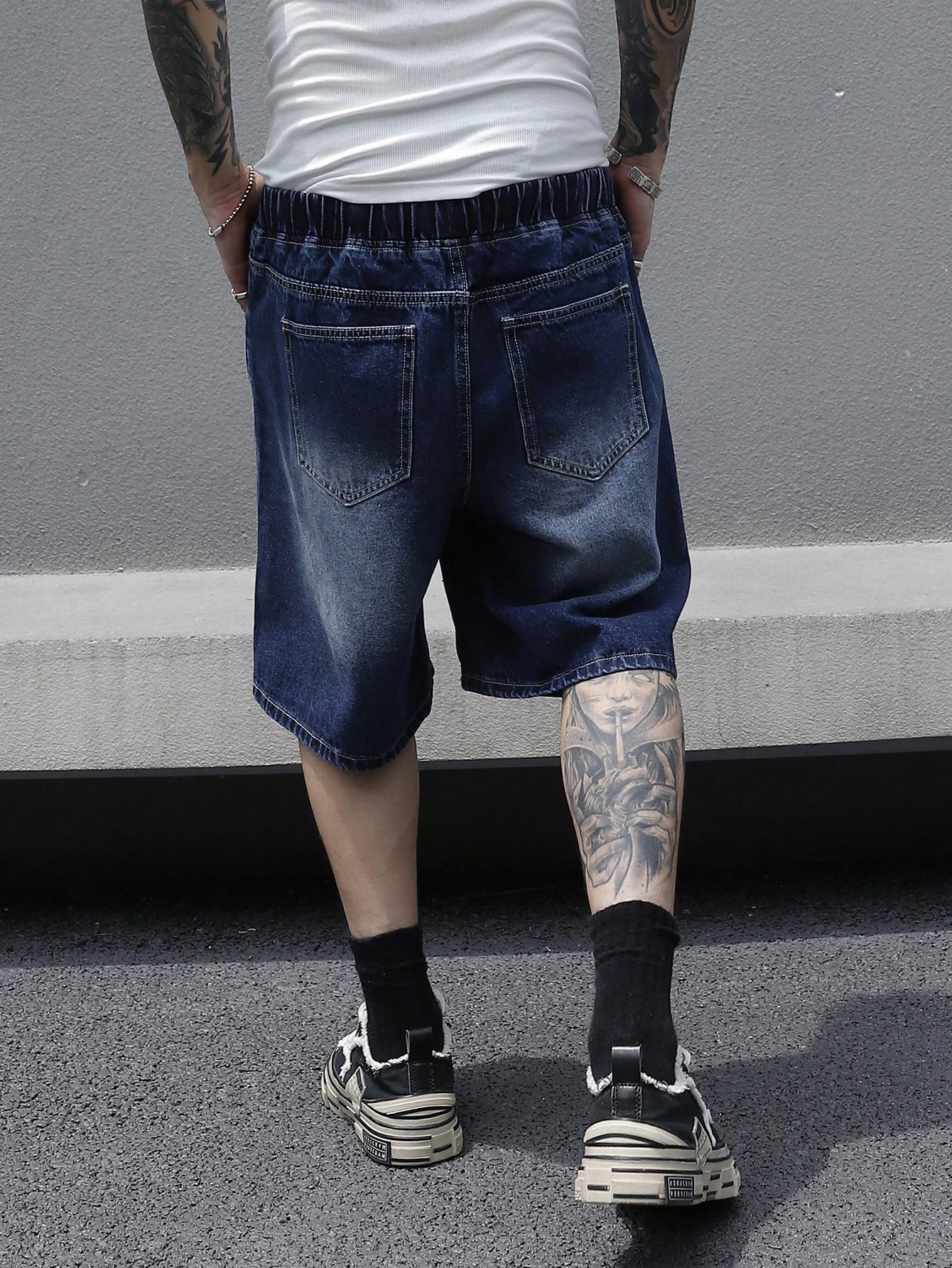 Men Plus Size Denim Shorts