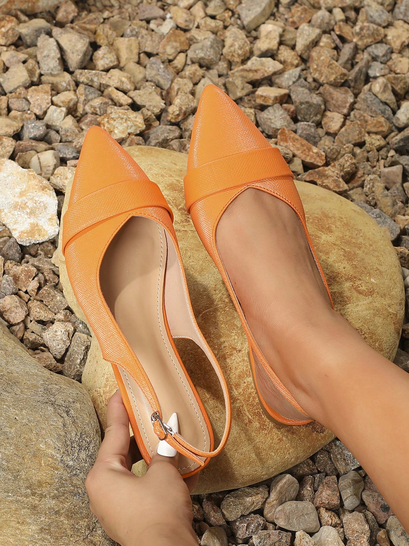 In Orange Women Flats