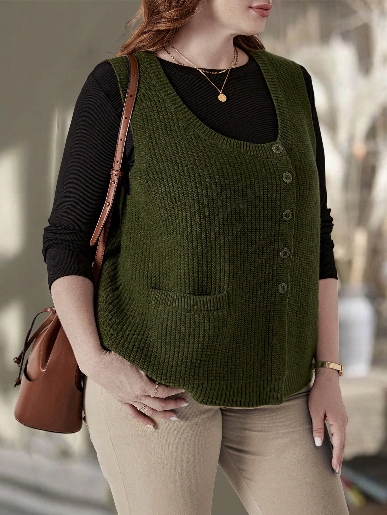 In Casual Plus Size Sweater Vests