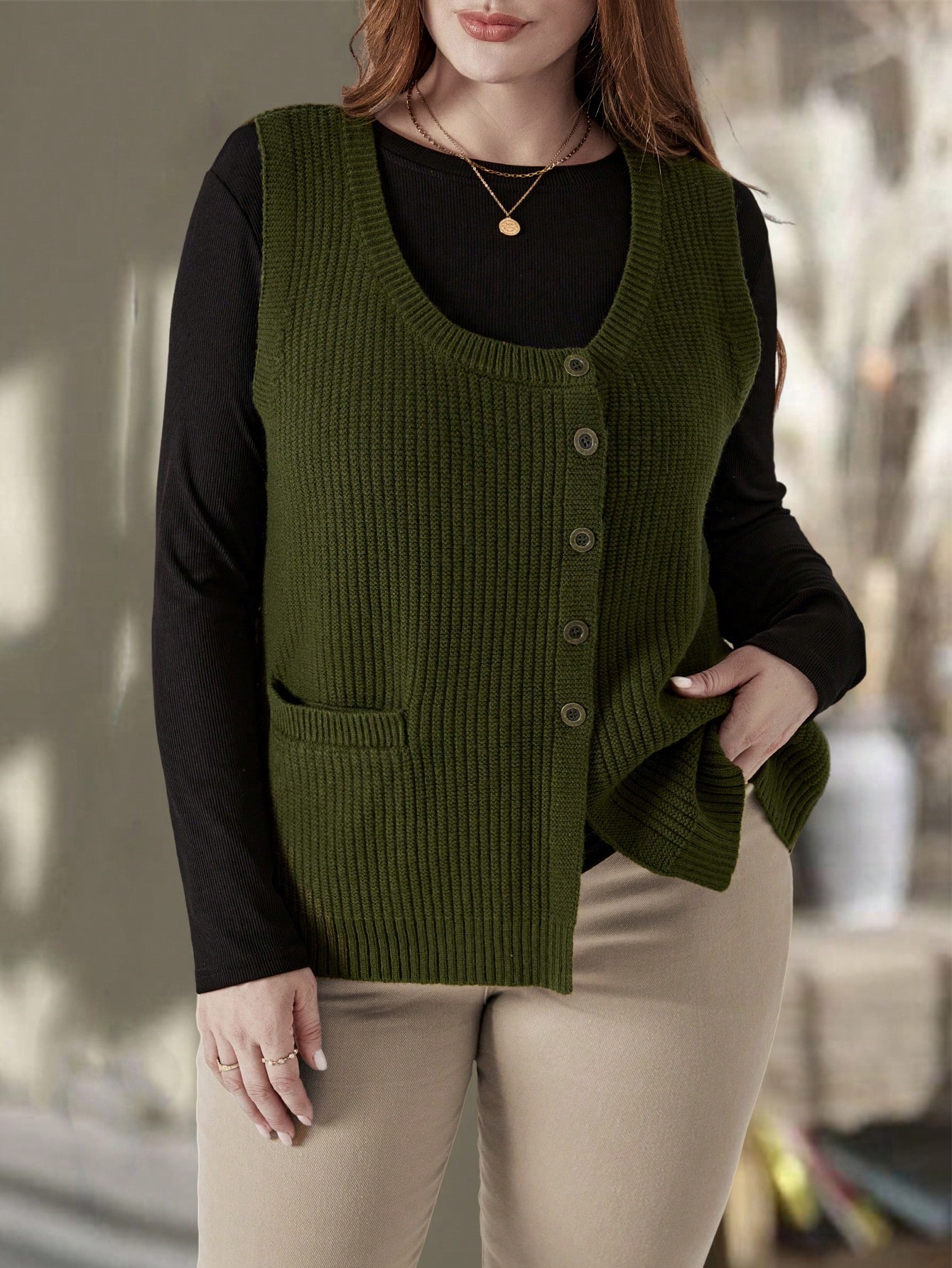 In Casual Plus Size Sweater Vests