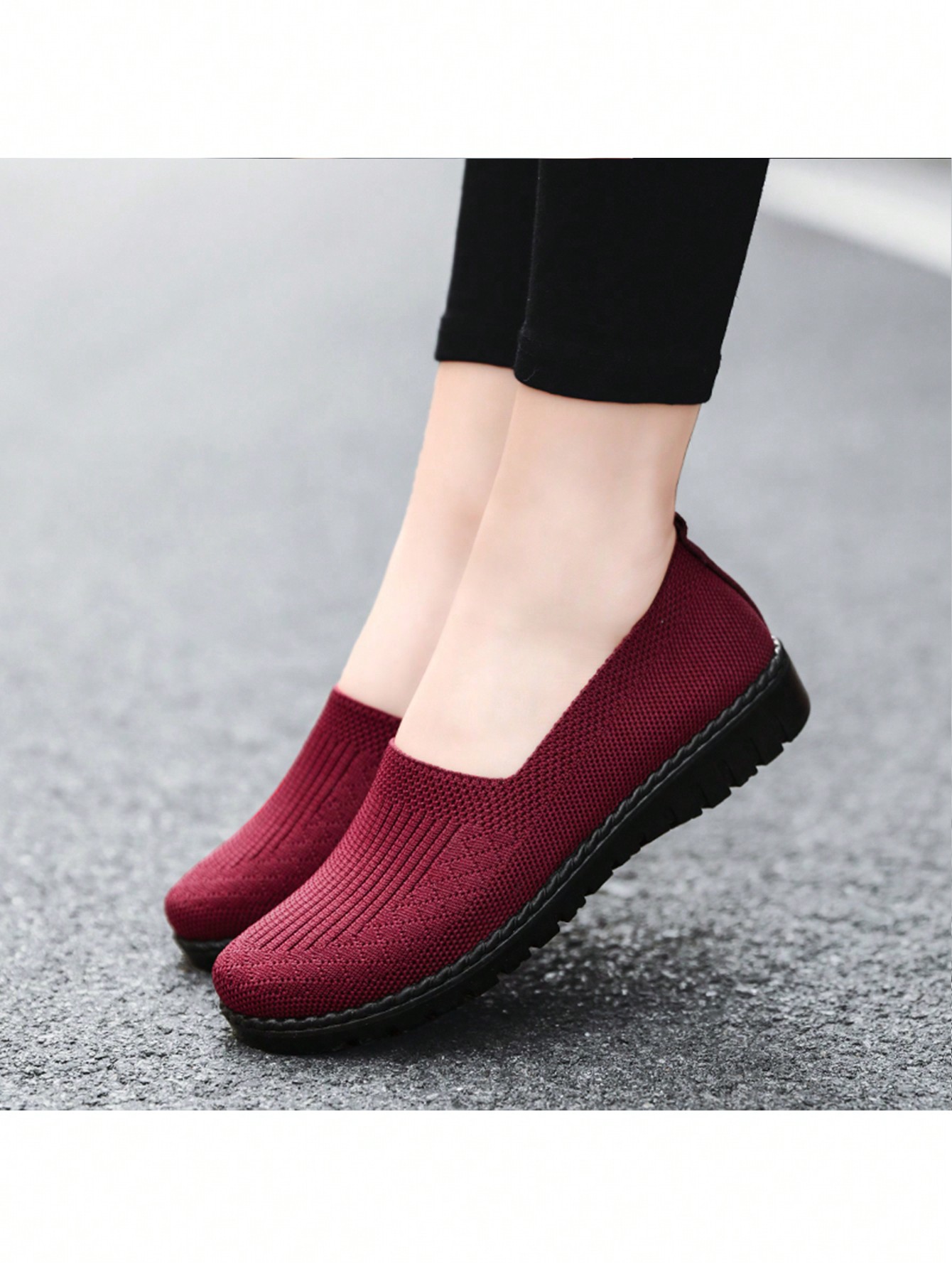 In Burgundy Women Flats