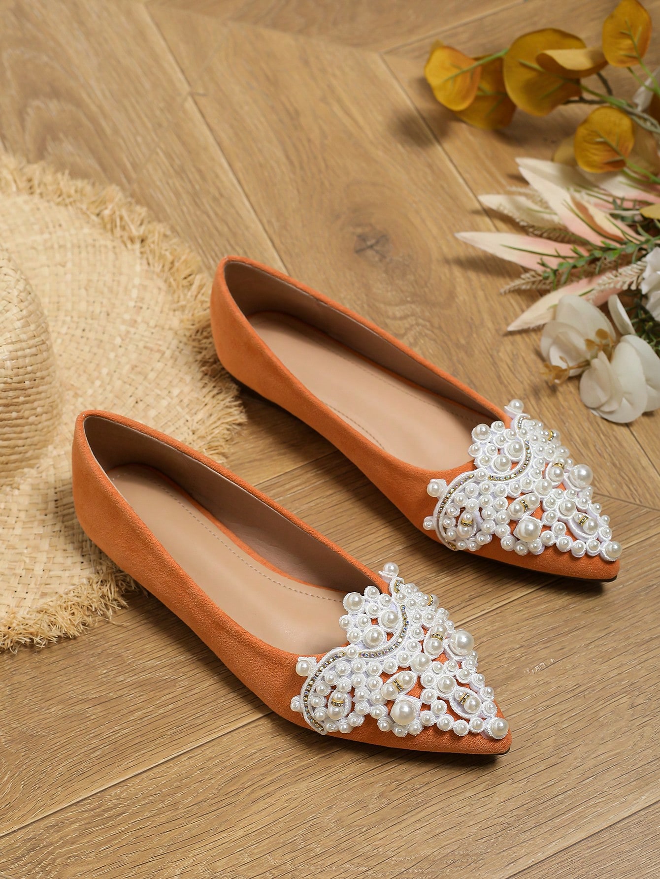 In Orange Women Flats