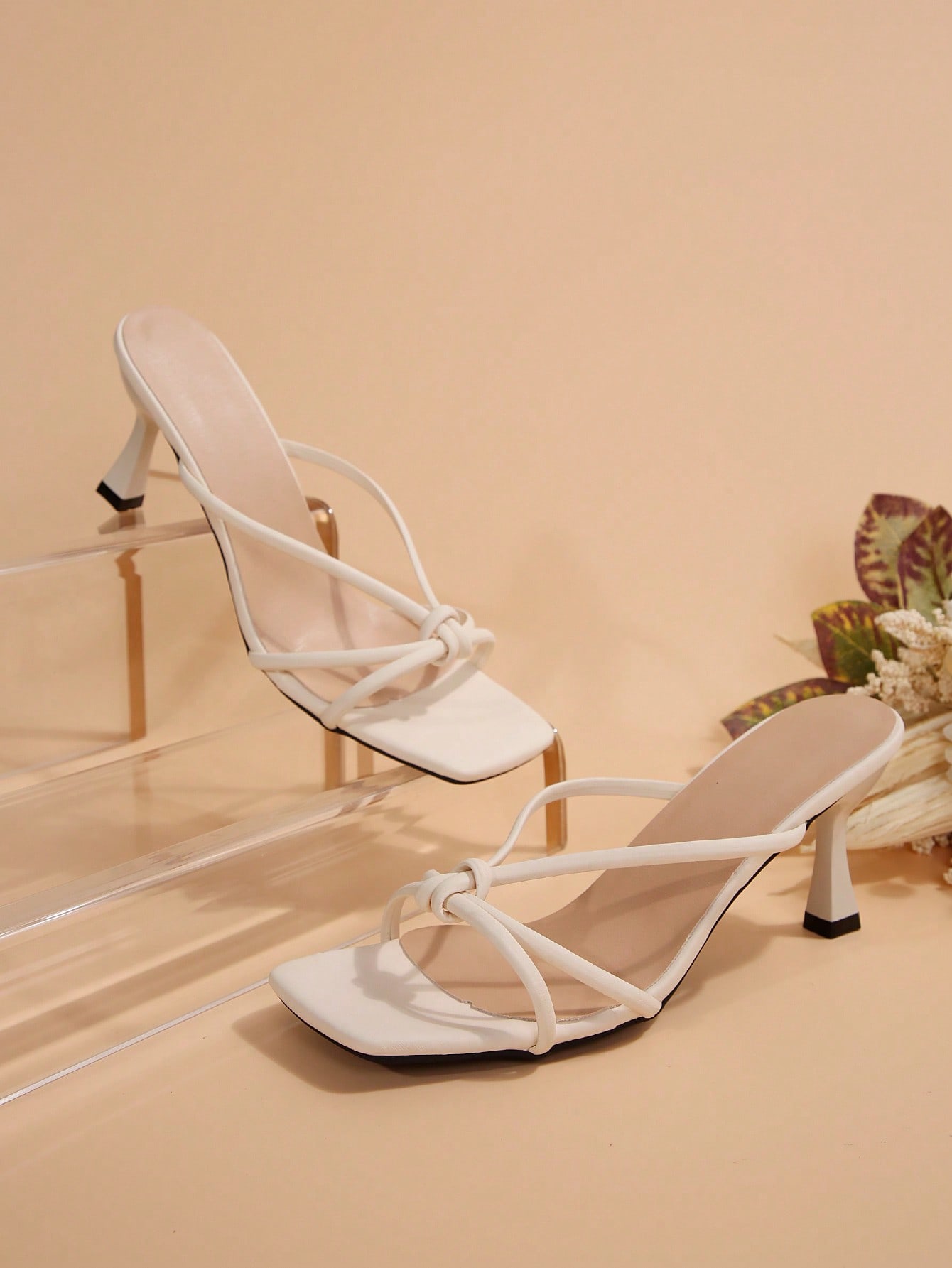 In Beige Women Heeled Sandals