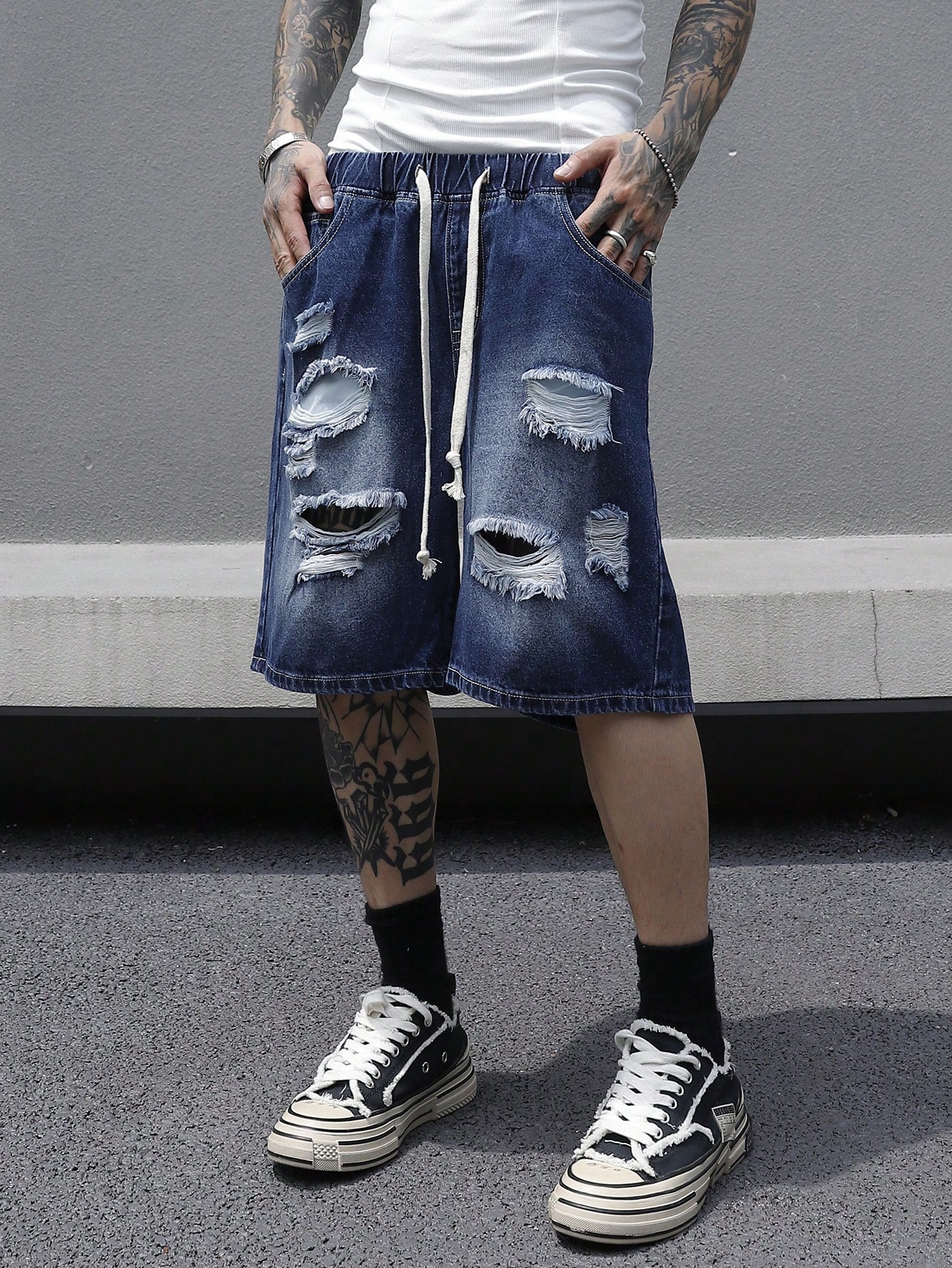 Men Plus Size Denim Shorts